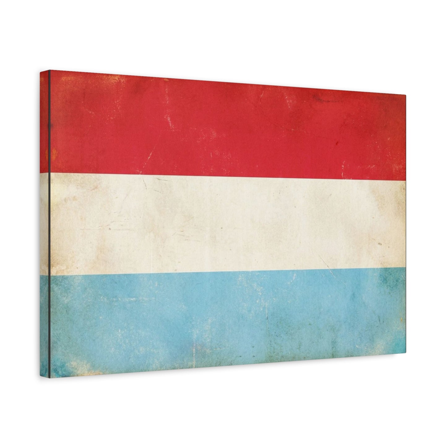 Vintage Luxembourg Flag Canvas Wall Art - Distressed Tricolor Country Print, Patriotic Minimalist Decor - Matte Canvas Wall Hanging - Living Room Bedroom Office Decoration - Bedroom Home Decoration