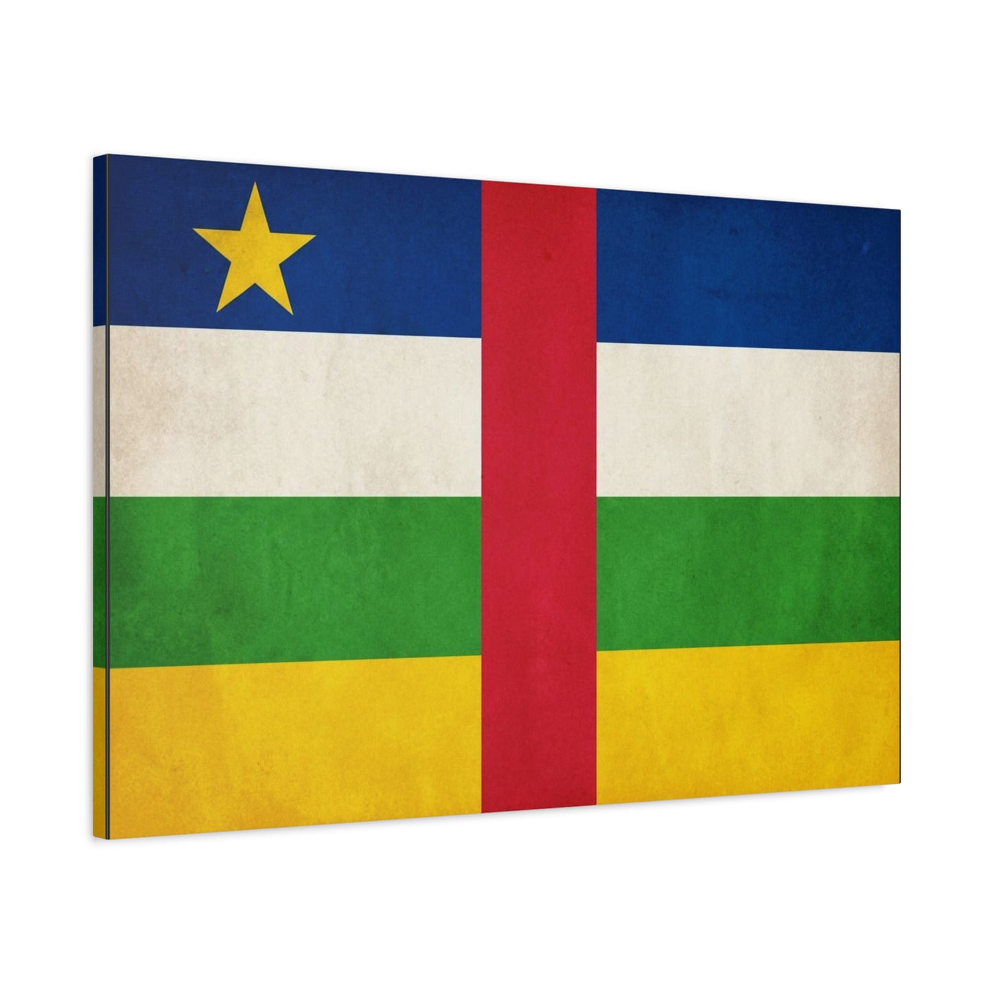 Central African Republic Flag Canvas Wall Art - Vintage National Pride Decor, Patriotic Color Block Print - Traditional Style - Living Room Wall Decor, Bedroom Home Decoration - Modern Farmhouse Style