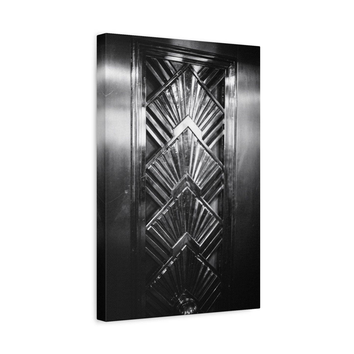 Art Deco Door Art Print Canvas Print - Geometric Black And White Architectural Panel - Monochrome Modern Interior Picture - Hallway Decor, Home Office Accent, Minimalist Design - Office Wall Art