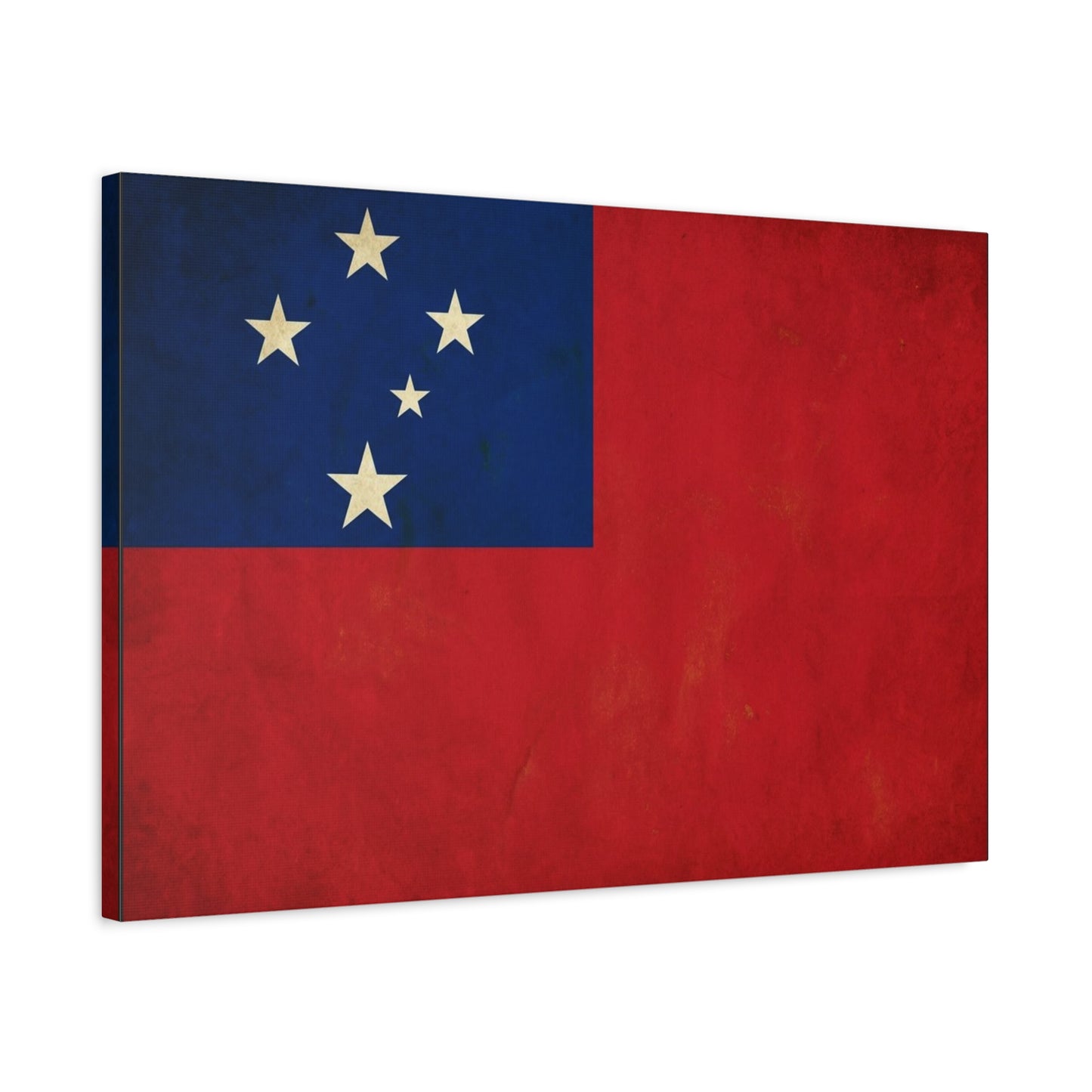Samoa Flag Canvas Wall Art - Vintage Polynesian Nation Banner Print, Patriotic Island Decor - Matte Cotton Artwork - Living Room Home Decoration, Office Accent - Living Room Wall Decor - Ready to Hang