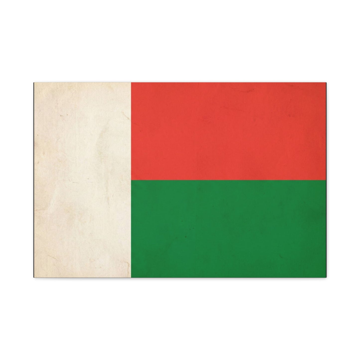 Madagascar Flag Canvas Wall Art - Vintage National Banner Print, Patriotic Tricolor Decor - Matte Cotton Canvas - Living Room Wall Decor, Office Art, Dorm Accent For Heritage Spaces - Ready to Hang