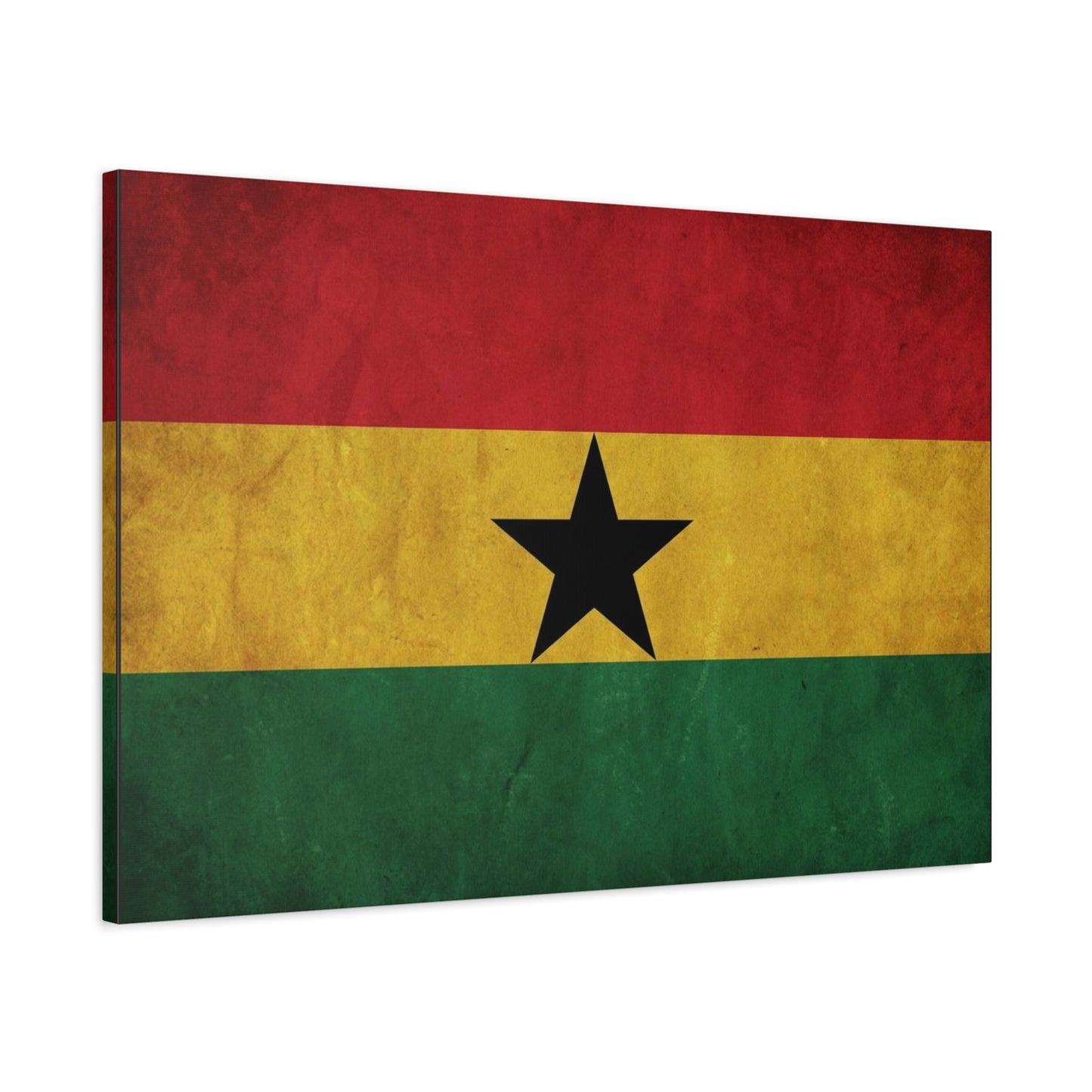 Ghana Flag Canvas Wall Art - Vintage Black Star Republic Print, Pan African Home Decor, Cultural Heritage Artwork, Bold Patriotic Style, Living Room Decoration - Office Wall Art - Ready to Hang