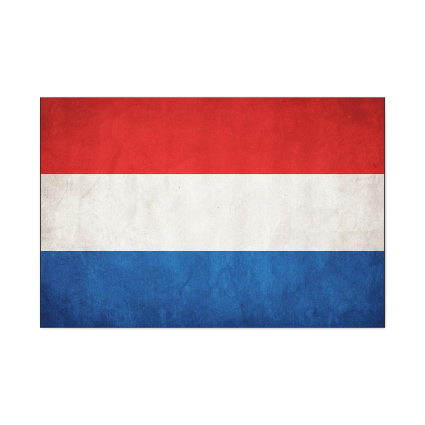Netherlands Flag Canvas Wall Art - Dutch Tricolor Country Pride Decor, Vintage Style Cotton Print - Living Room Wall Decor, Office Accent - Bedroom Home Decoration - Bedroom Home Decoration