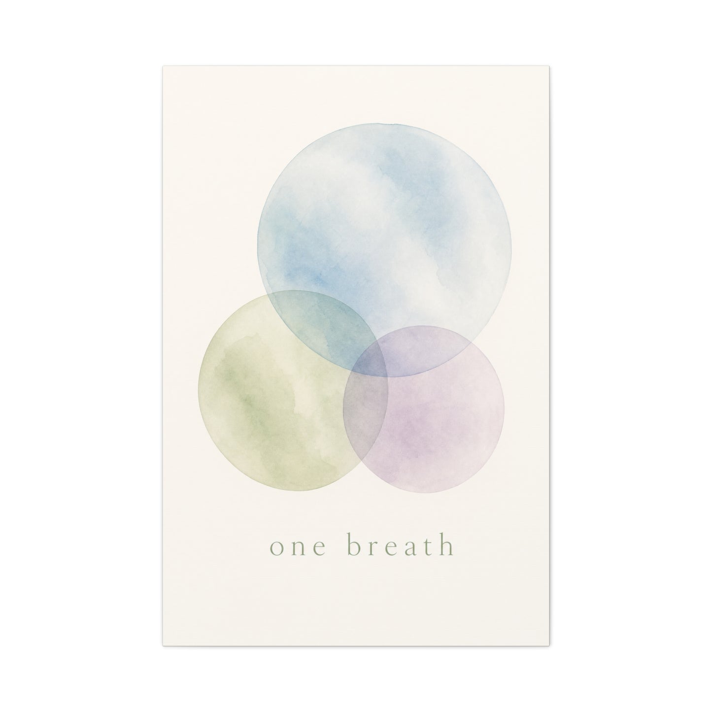 "One Breath" Abstract Canvas Wall Art - Pastel Watercolor Circles, Minimalist Geometric Print - Calming Modern Decor, Bedroom Meditation Space, Living Room Home Decoration - Living Room Wall Decor