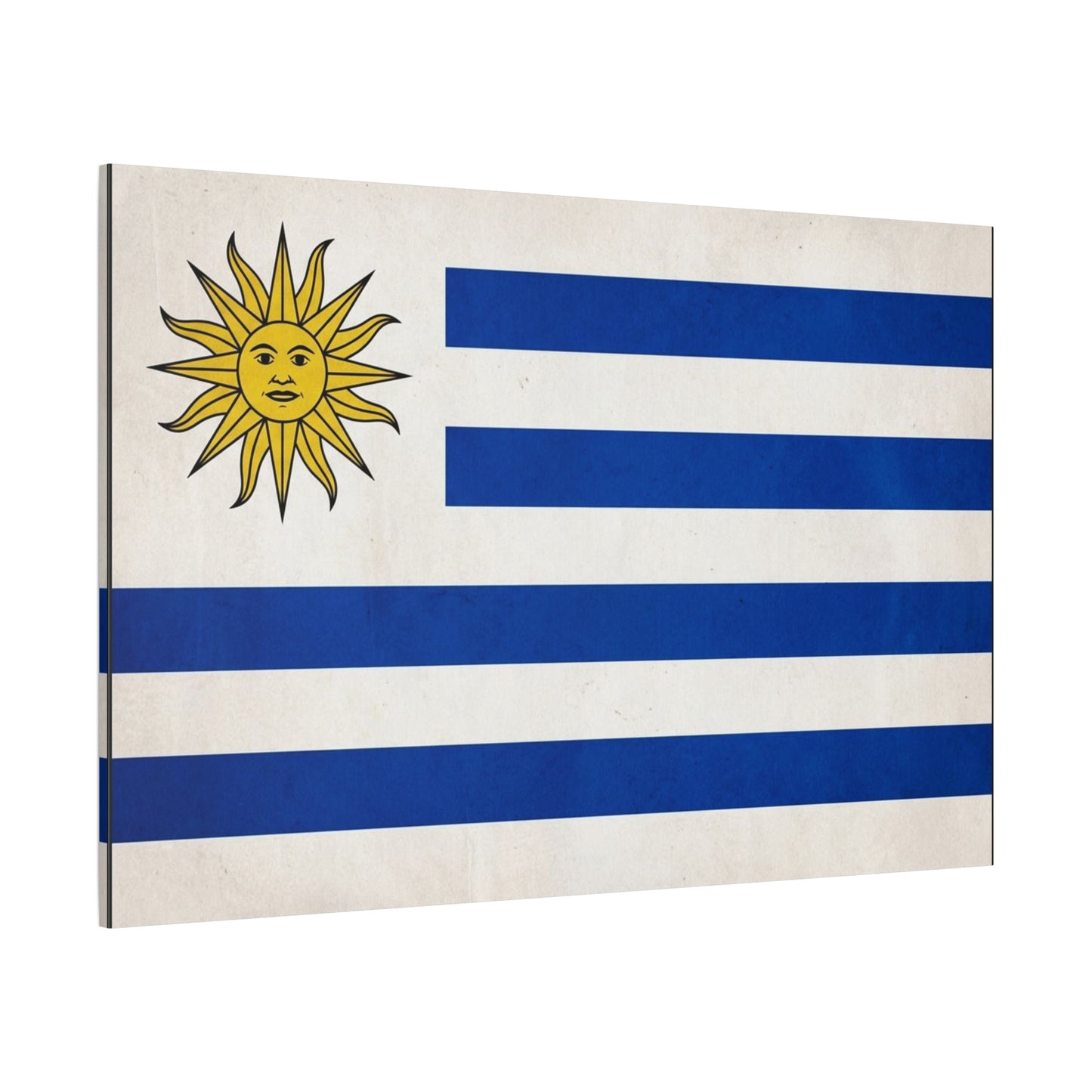 Uruguay Flag Canvas Wall Art - Blue White Stripes Sun Of May Patriotic Print - Vintage National Pride Decor - Living Room Wall Decor, Bedroom Home Decoration - Bedroom Home Decoration - Ready to Hang