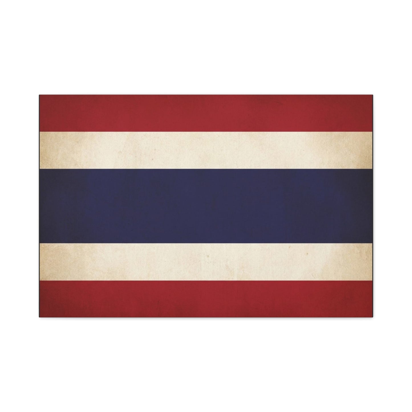 Thailand Flag Canvas Wall Art - Vintage Thai Tricolor Stripe Print, Minimalist Patriotic Decor - Matte Cotton Look - Living Room Wall Decor, Bedroom Home Decoration, Office Art - Ready to Hang