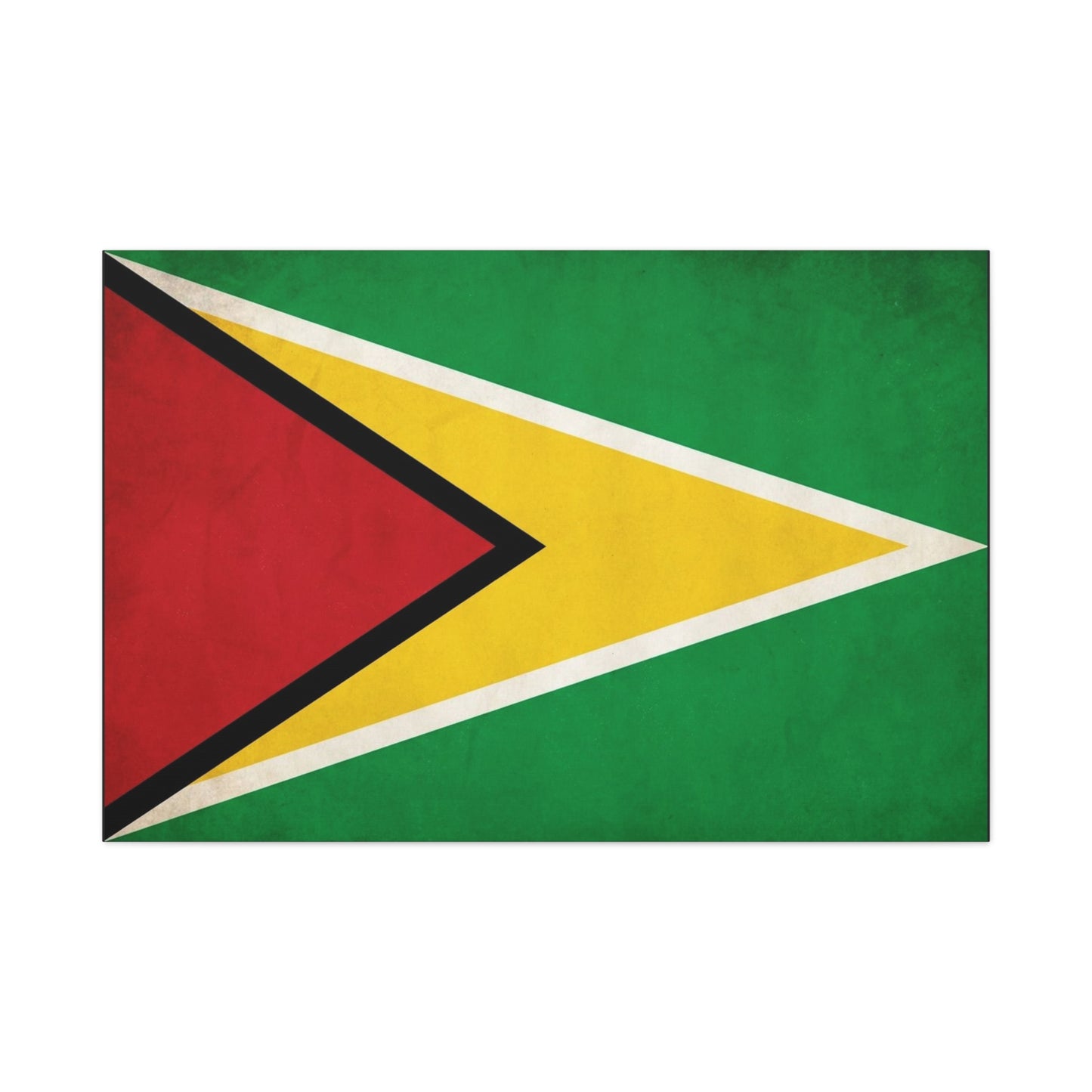 Guyana Flag Canvas Wall Art - South America National Flag Print, Green Red Yellow Black White - Vintage Patriotic Style - Living Room Decor, Office Wall Hanging - Modern Farmhouse Style