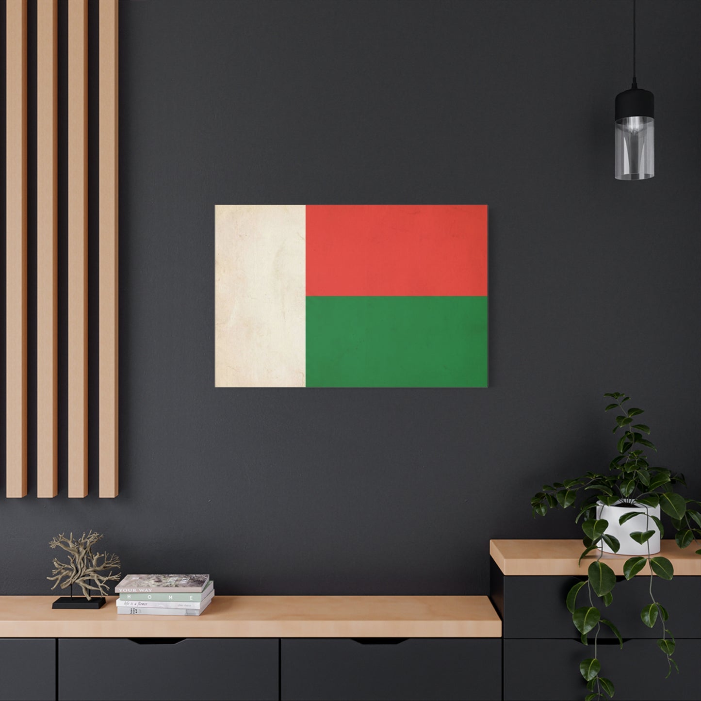Madagascar Flag Canvas Wall Art - Vintage National Banner Print, Patriotic Tricolor Decor - Matte Cotton Canvas - Living Room Wall Decor, Office Art, Dorm Accent For Heritage Spaces - Ready to Hang