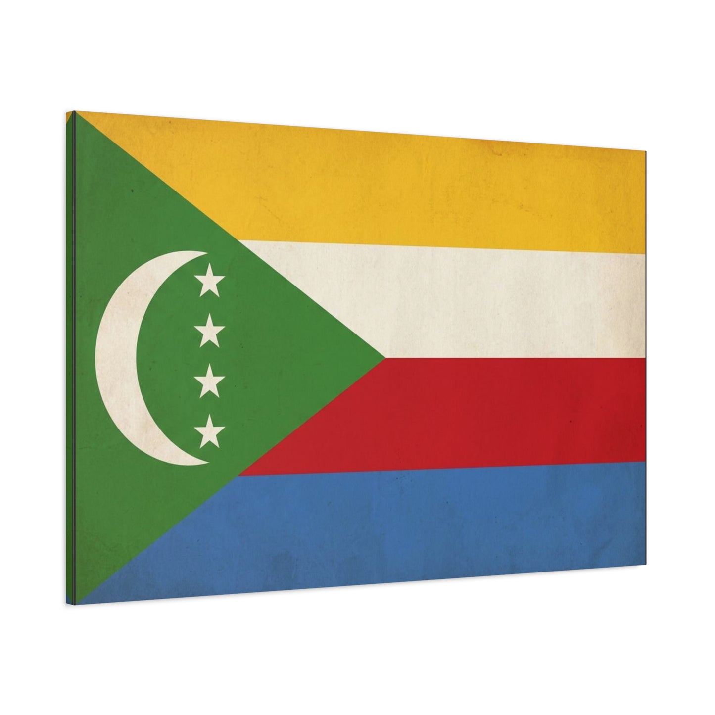 Comoros Flag Canvas Wall Art - Crescent And Four Stars National Print - Vintage Patriotic Decor, Cotton Canvas Wall Hanging - Living Room Home Decoration - Bedroom Home Decoration - Ready to Hang