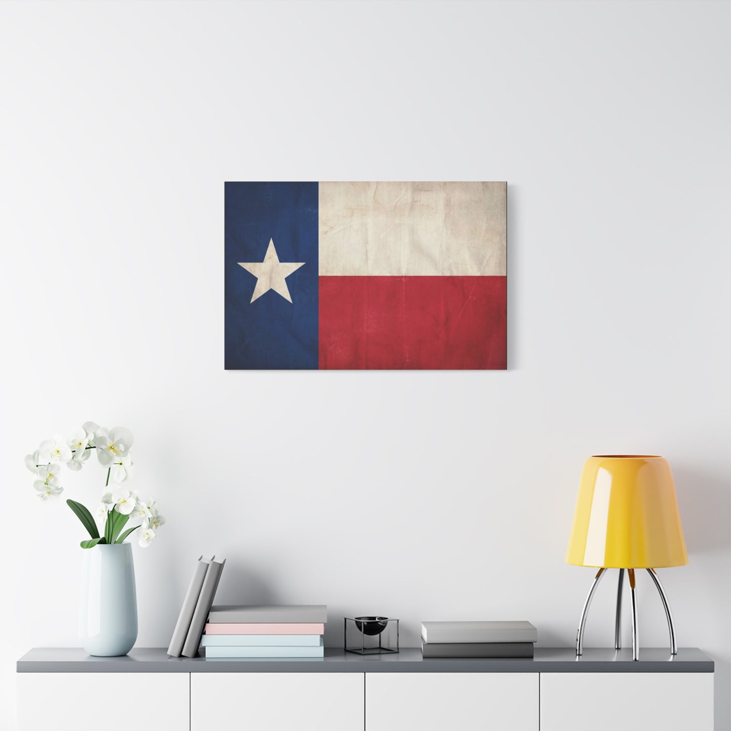Texas Flag Canvas Wall Art - Vintage Lone Star State Print, Rustic Patriotic Decor - Matte Cotton Artwork - Living Room Wall Decor, Office Accent - Bedroom Home Decoration - Bedroom Home Decoration