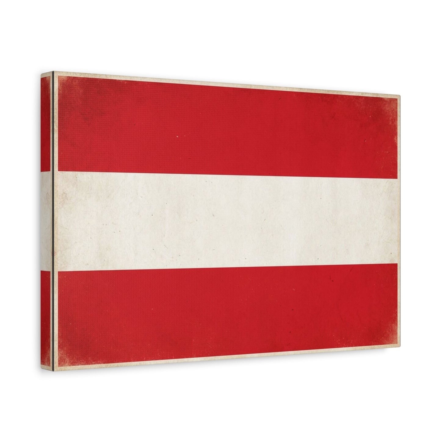 Austria Flag Canvas Wall Art - Vintage Red White Horizontal Banner Print - Patriotic Minimalist Decor - Living Room Home Decoration, Office Accent - Living Room Wall Decor - Bedroom Home Decoration