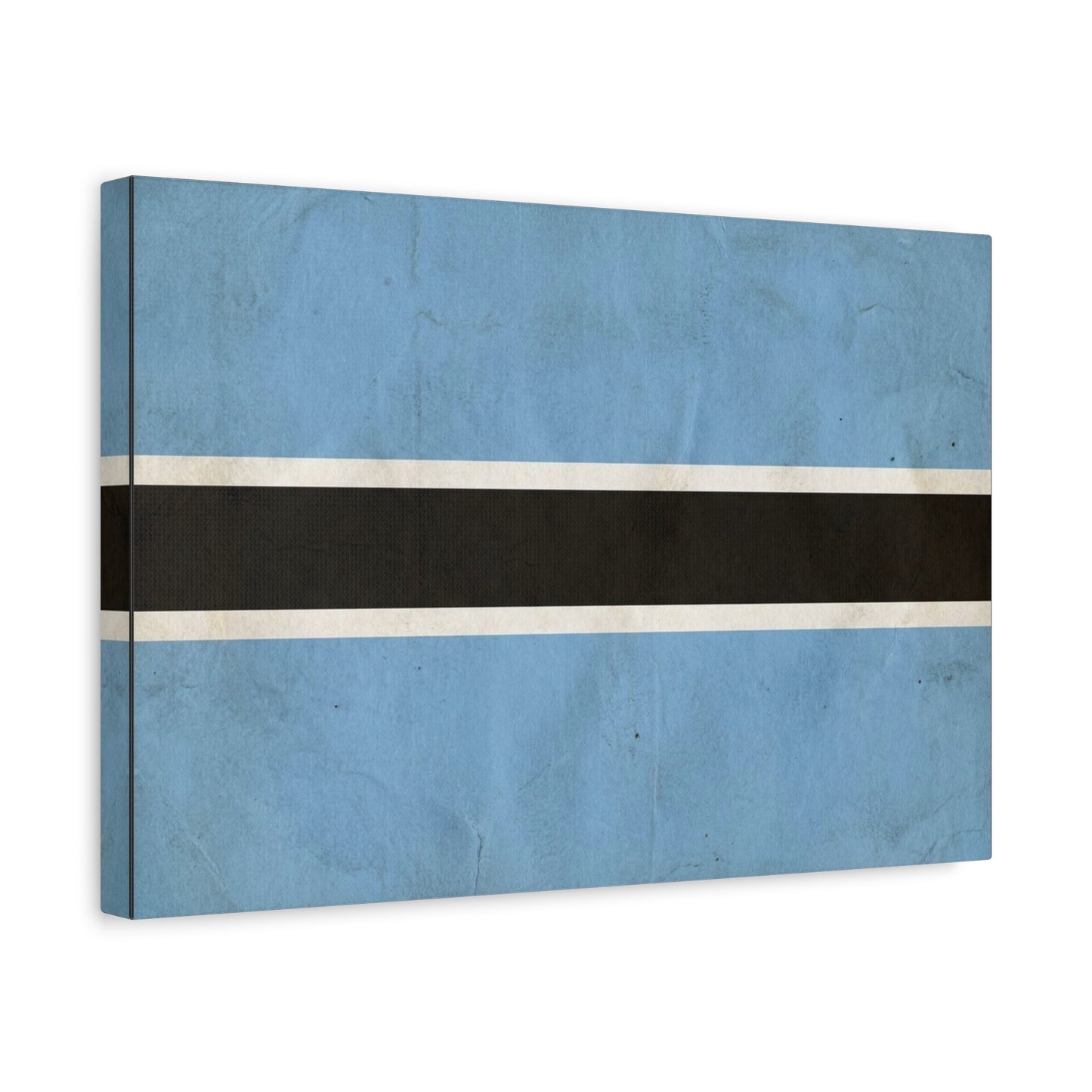 Botswana Flag Canvas Wall Art - Blue Black White Stripe National Print - Minimalist Patriotic Decor, Contemporary Wall Hanging, Living Room Home Decoration - Bedroom Home Decoration - Ready to Hang