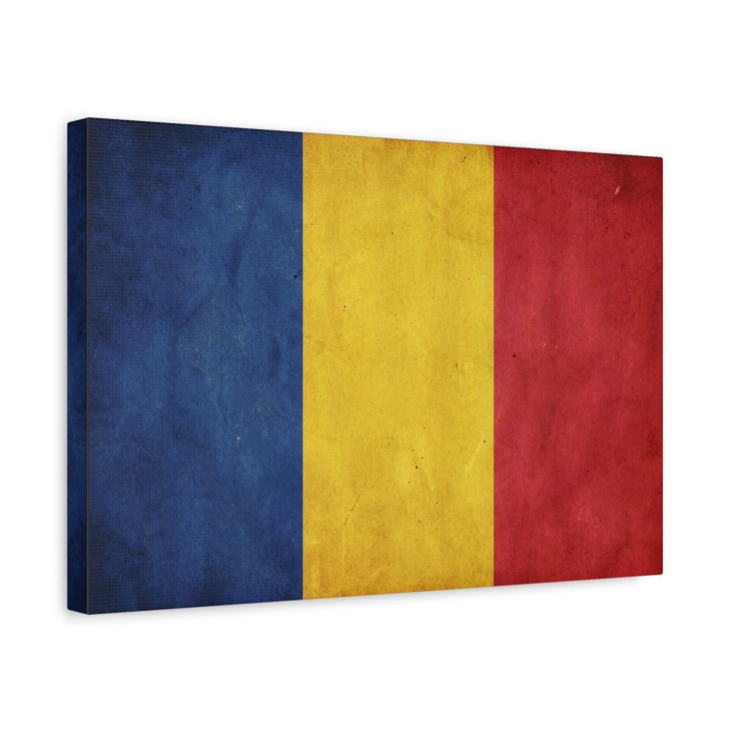 Romania Flag Canvas Wall Art - Vintage Tricolor Country Print, Rustic Patriotic Decor - Textured Cotton Canvas - Living Room Home Decoration, Office Accent - Living Room Wall Decor - Ready to Hang
