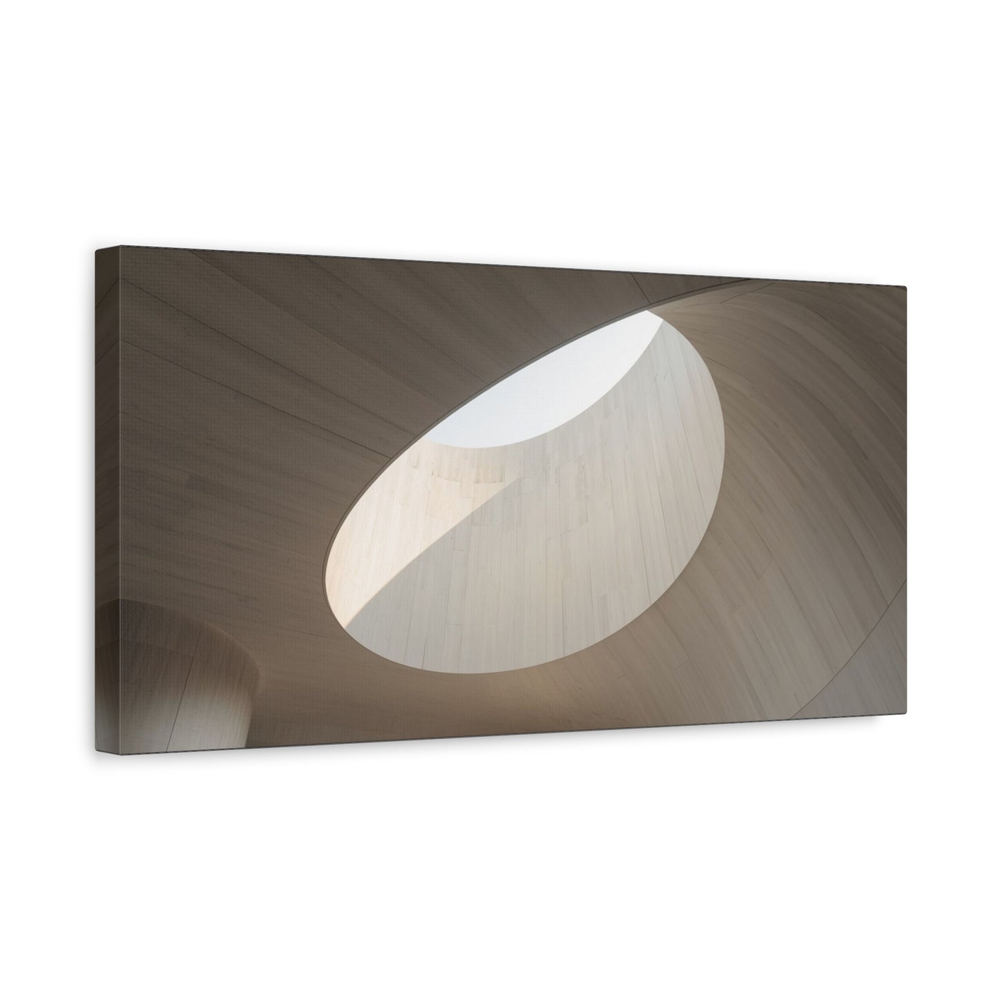Minimalist Skylight Architecture Canvas Wall Art - Curved Ceiling Oculus Art Print - Neutral Matte Canvas Print - Contemporary Living Room Wall Decor, Bedroom Home Decoration - Modern Farmhouse Style