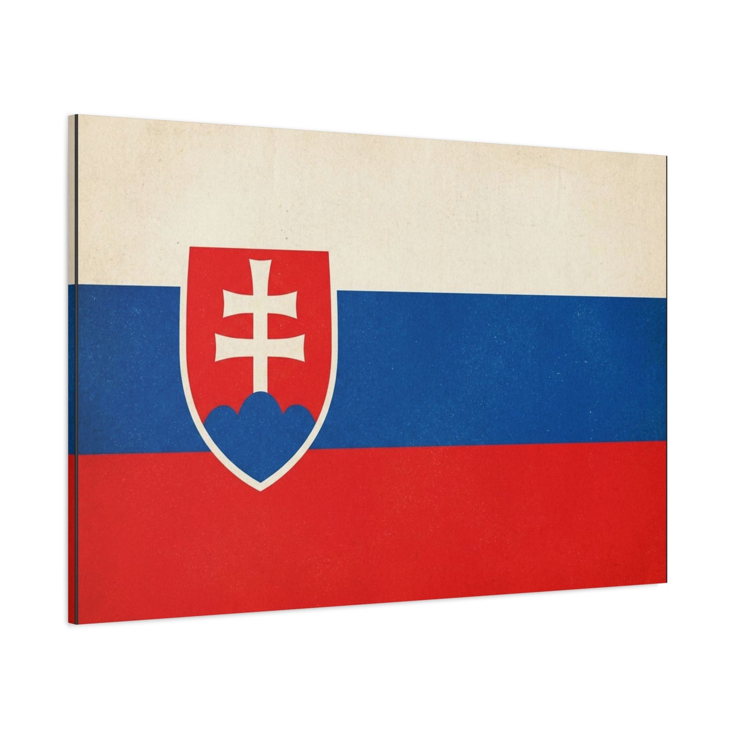 Slovakia Flag Canvas Wall Art - Vintage Slovak Republic Banner Print, Patriotic Heritage Decor - Minimalist National Color Design - Living Room Wall Decor - Bedroom Home Decoration - Ready to Hang