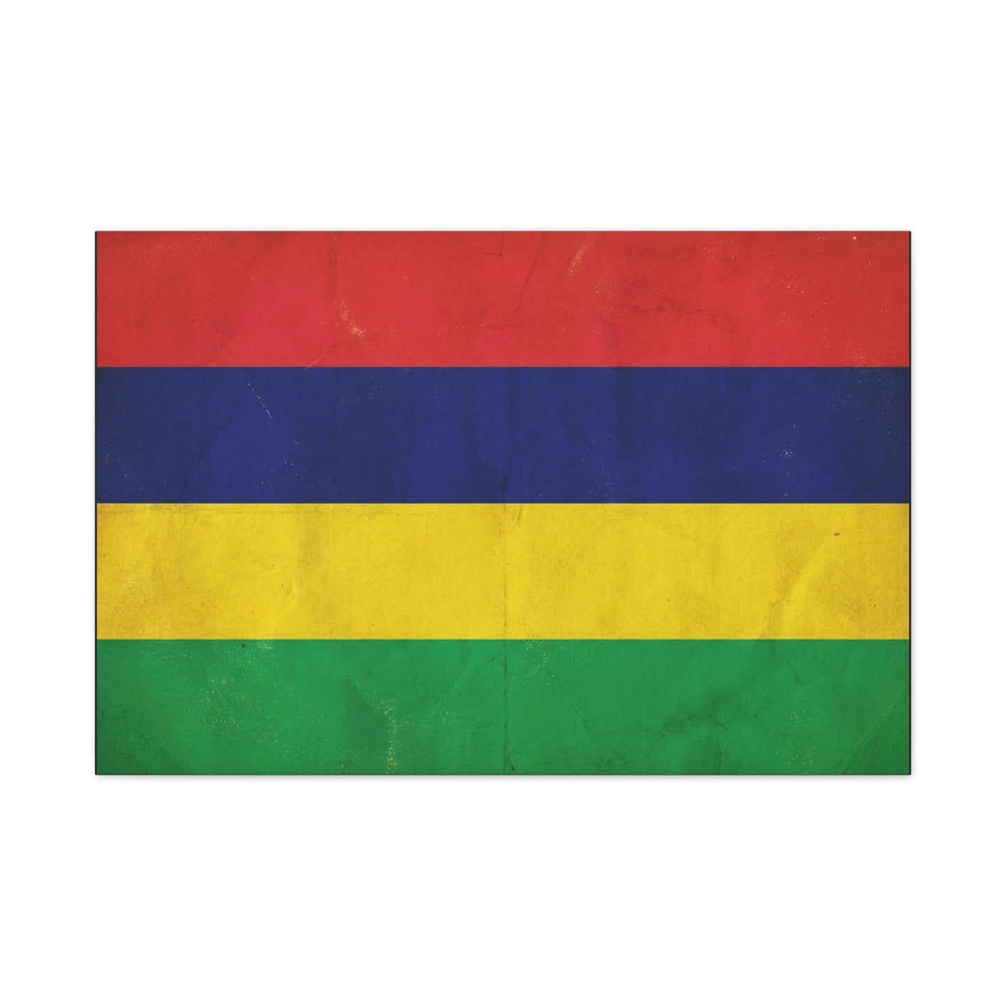 Mauritius Flag Canvas Wall Art - Vintage Country Pride Decor, Colorful Tricolor Banner Print - Traditional Style, Living Room Wall Decor, Bedroom Home Decoration - Ready to Hang - Ready to Hang