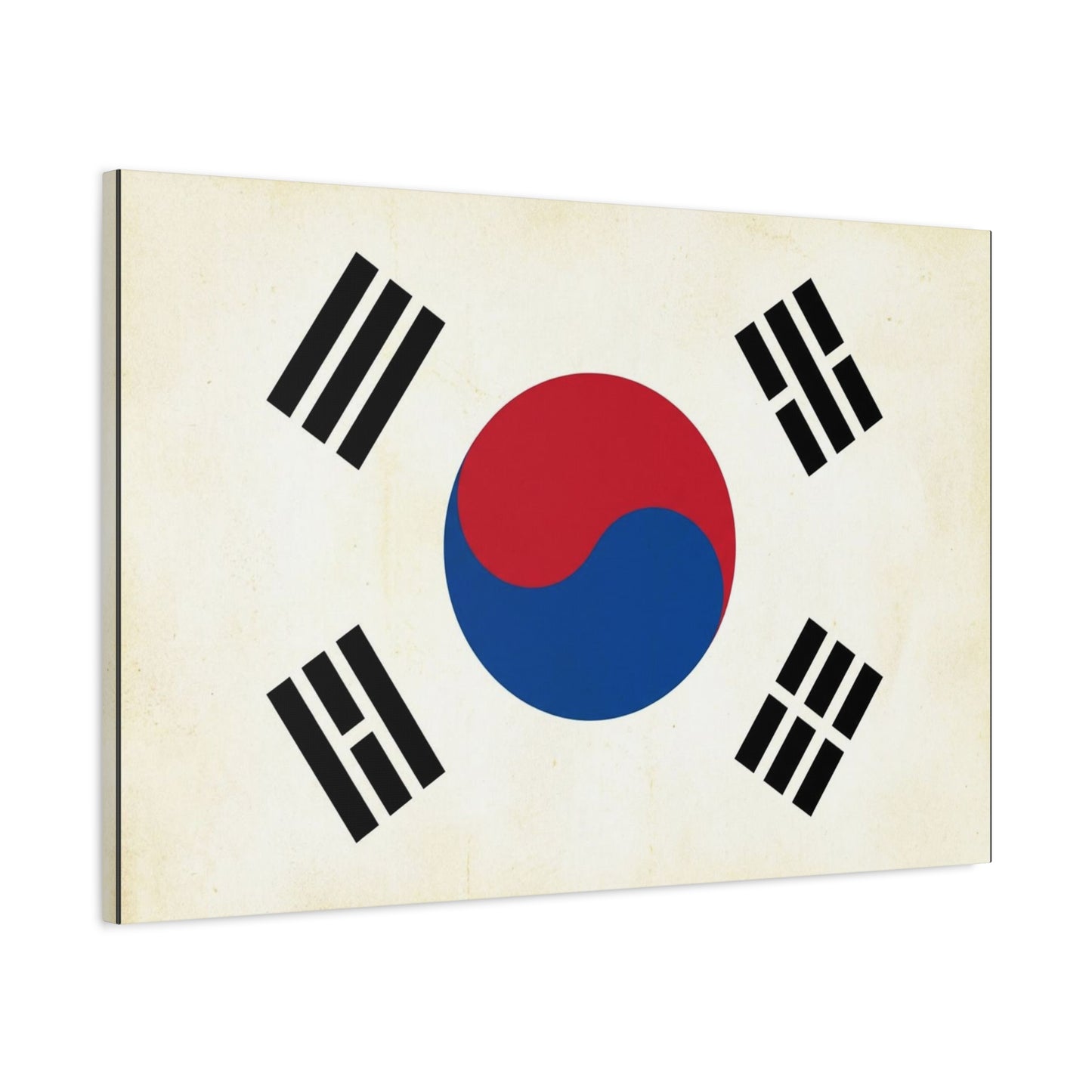 South Korea Flag Canvas Wall Art - Taegeukgi Korean Flag Print, Vintage Minimalist Neutral Decor - Living Room Wall Decor, Dorm Decoration - Bedroom Home Decoration - Modern Farmhouse Style
