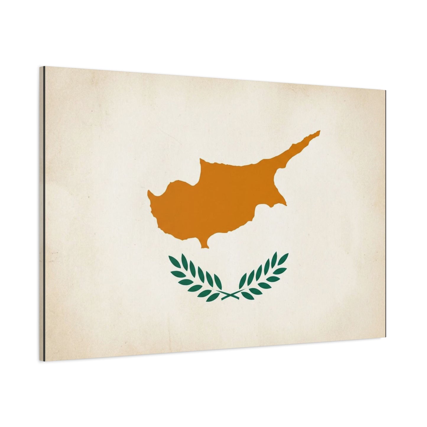 Cyprus Flag Canvas Wall Art - Vintage Country Pride Decor, Minimalist Patriotic Print - Neutral Beige Background, Modern Map Silhouette - Living Room Wall Decor, Office Accent - Modern Farmhouse Style