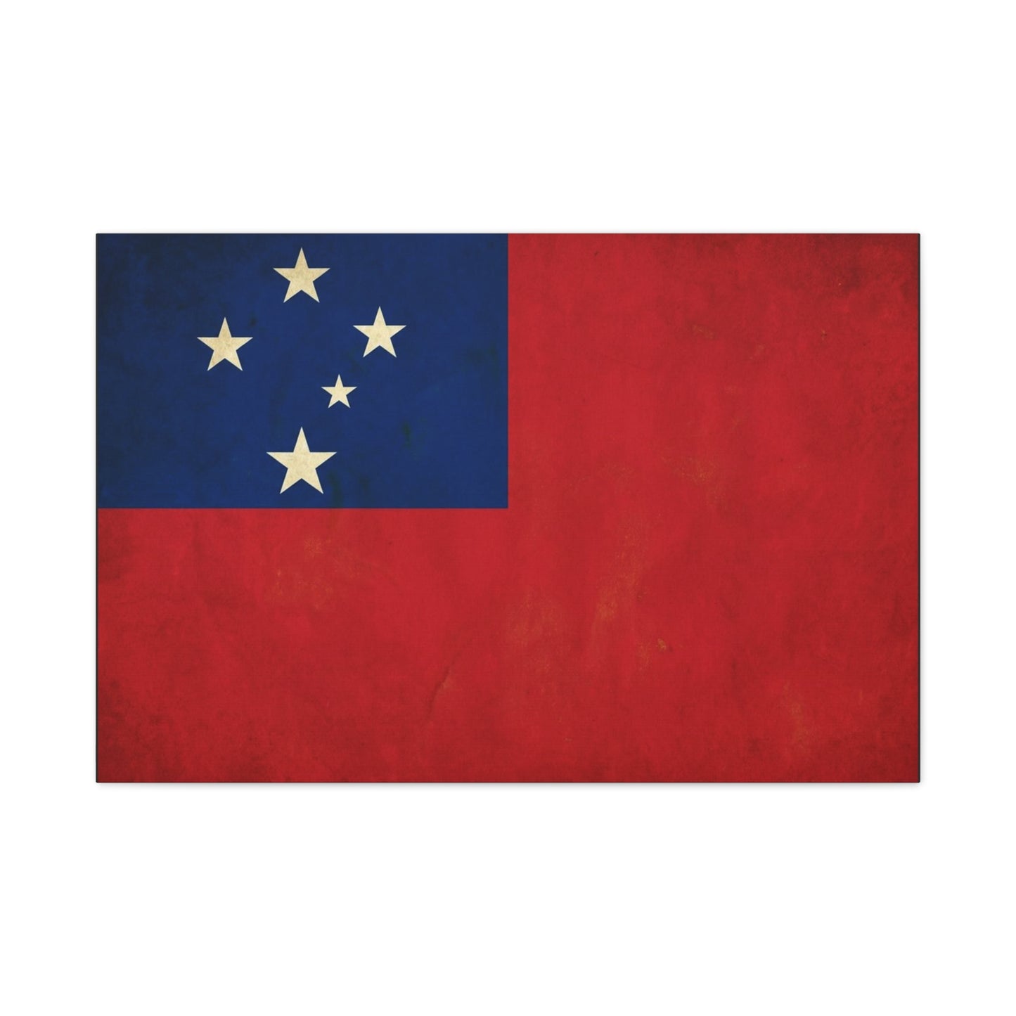Samoa Flag Canvas Wall Art - Vintage Polynesian Nation Banner Print, Patriotic Island Decor - Matte Cotton Artwork - Living Room Home Decoration, Office Accent - Living Room Wall Decor - Ready to Hang