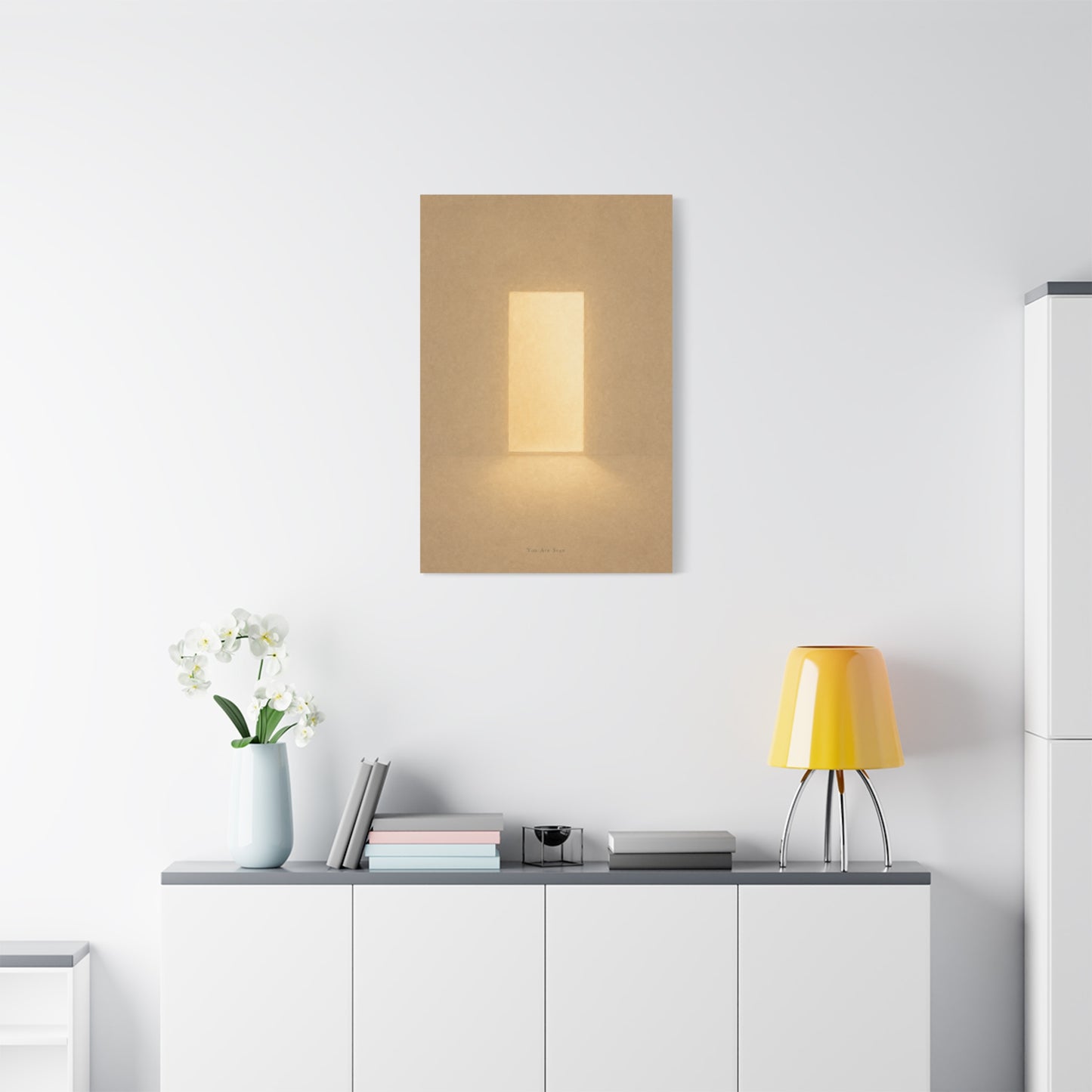 "You Are Seen" Minimalist Canvas Wall Art - Abstract Light Doorway Print, Neutral Beige Modern Home Decor - Contemporary Bedroom Wall Decor, Meditation Space Accent - Ready to Hang - Ready to Hang