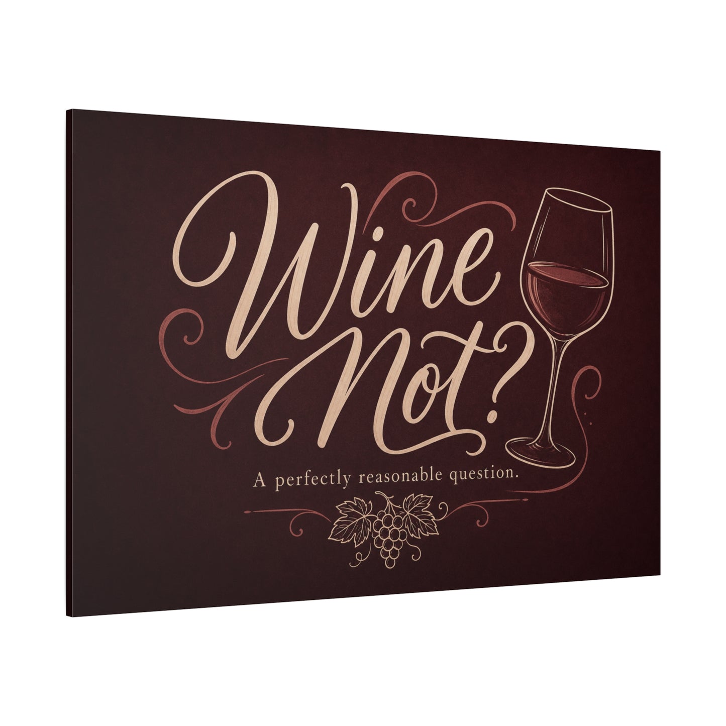 "Wine Not?" Canvas Wall Art - Funny Wine Quote Print, Rustic Typography Decor - Matte Cotton Canvas Wall Hanging - Bar Cart Decoration - Ready to Hang - Cocktail Lounge Decor - Speakeasy Style Sign