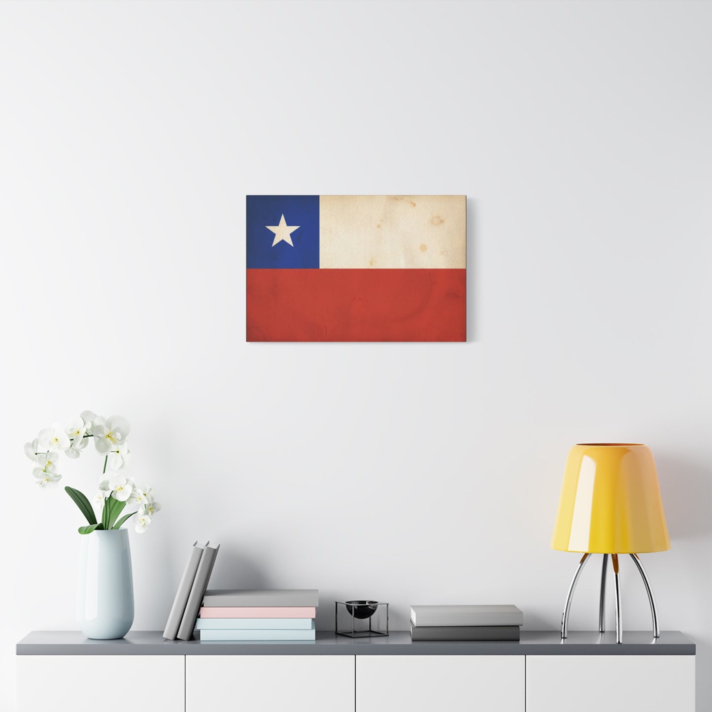 Chile Flag Canvas Wall Art - Vintage Chilean Flag Print, Patriotic Rustic Decor - Matte Canvas Wall Hanging - Living Room Home Decoration, Office Accent - Bedroom Home Decoration - Ready to Hang