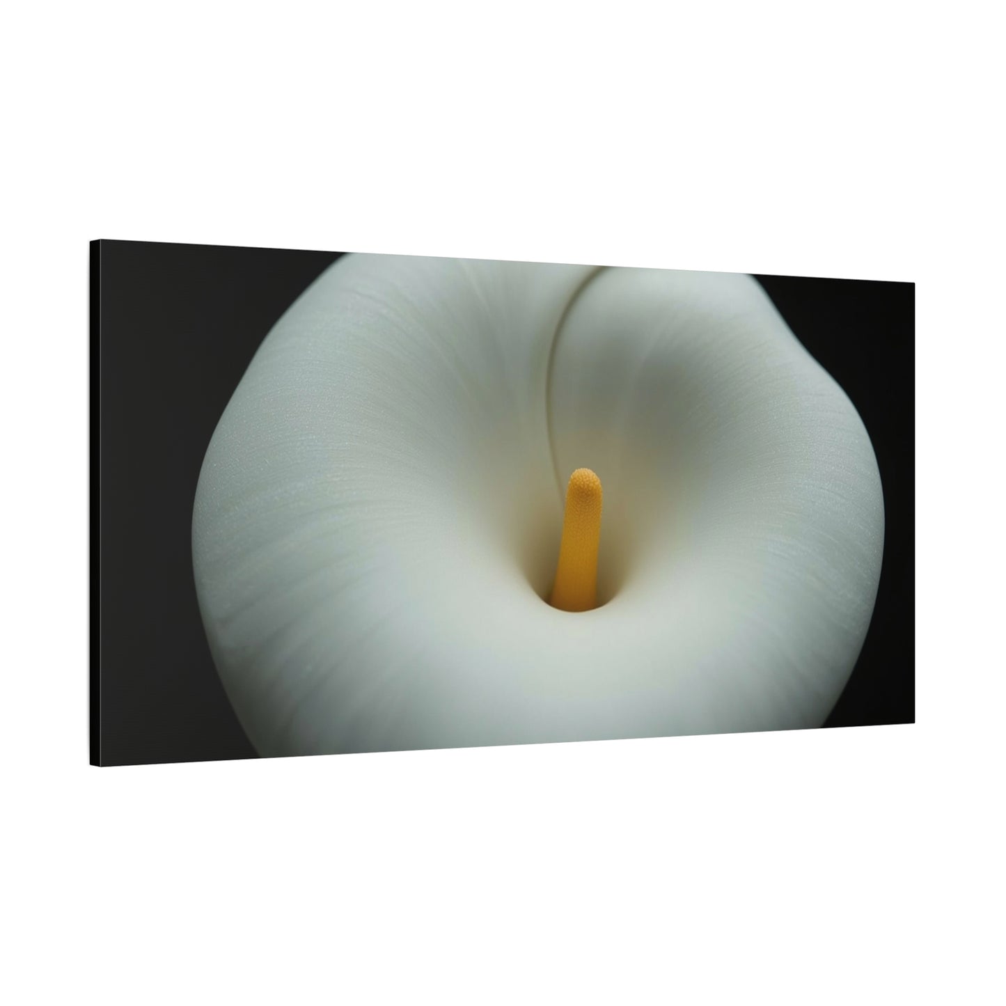 White Calla Lily Canvas Wall Art - Floral Macro Bloom, Minimalist Botanical Canvas Print - Soft Matte Cotton Decor, Contemporary Style - Bedroom Wall Decor, Spa Accent - Bedroom Home Decoration