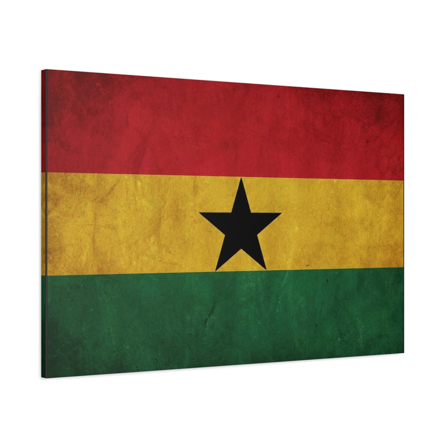 Ghana Flag Canvas Wall Art - Vintage Black Star Republic Print, Pan African Home Decor, Cultural Heritage Artwork, Bold Patriotic Style, Living Room Decoration - Office Wall Art - Ready to Hang
