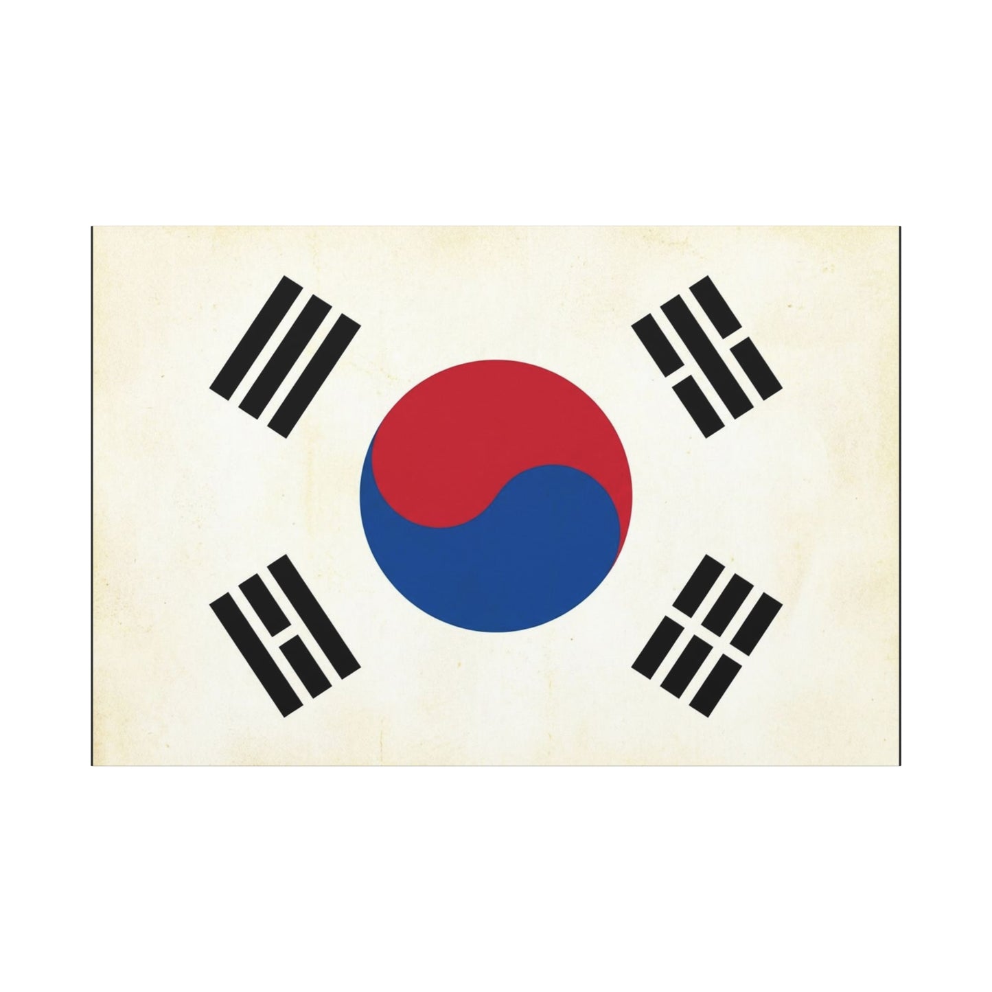 South Korea Flag Canvas Wall Art - Taegeukgi Korean Flag Print, Vintage Minimalist Neutral Decor - Living Room Wall Decor, Dorm Decoration - Bedroom Home Decoration - Modern Farmhouse Style
