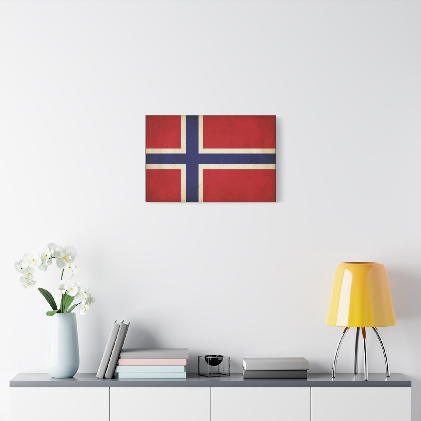 Iceland Flag Canvas Wall Art - Vintage Nordic Country Banner Print, Patriotic Red Blue White Design - Rustic Travel Style - Living Room Wall Decor, Bedroom Home Decoration - Bedroom Home Decoration