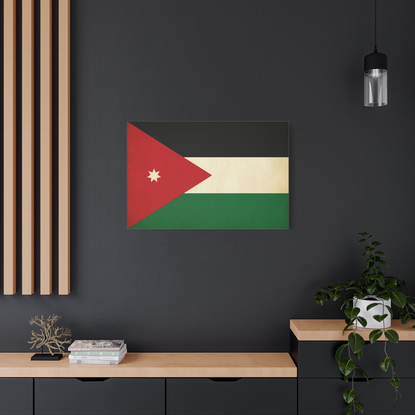 Jordan Flag Canvas Wall Art - Jordanian Pride Decor, Vintage National Banner Print, Matte Cotton Artwork, Living Room Wall Decor, Bedroom Home Decoration, Office Art Accent - Bedroom Home Decoration