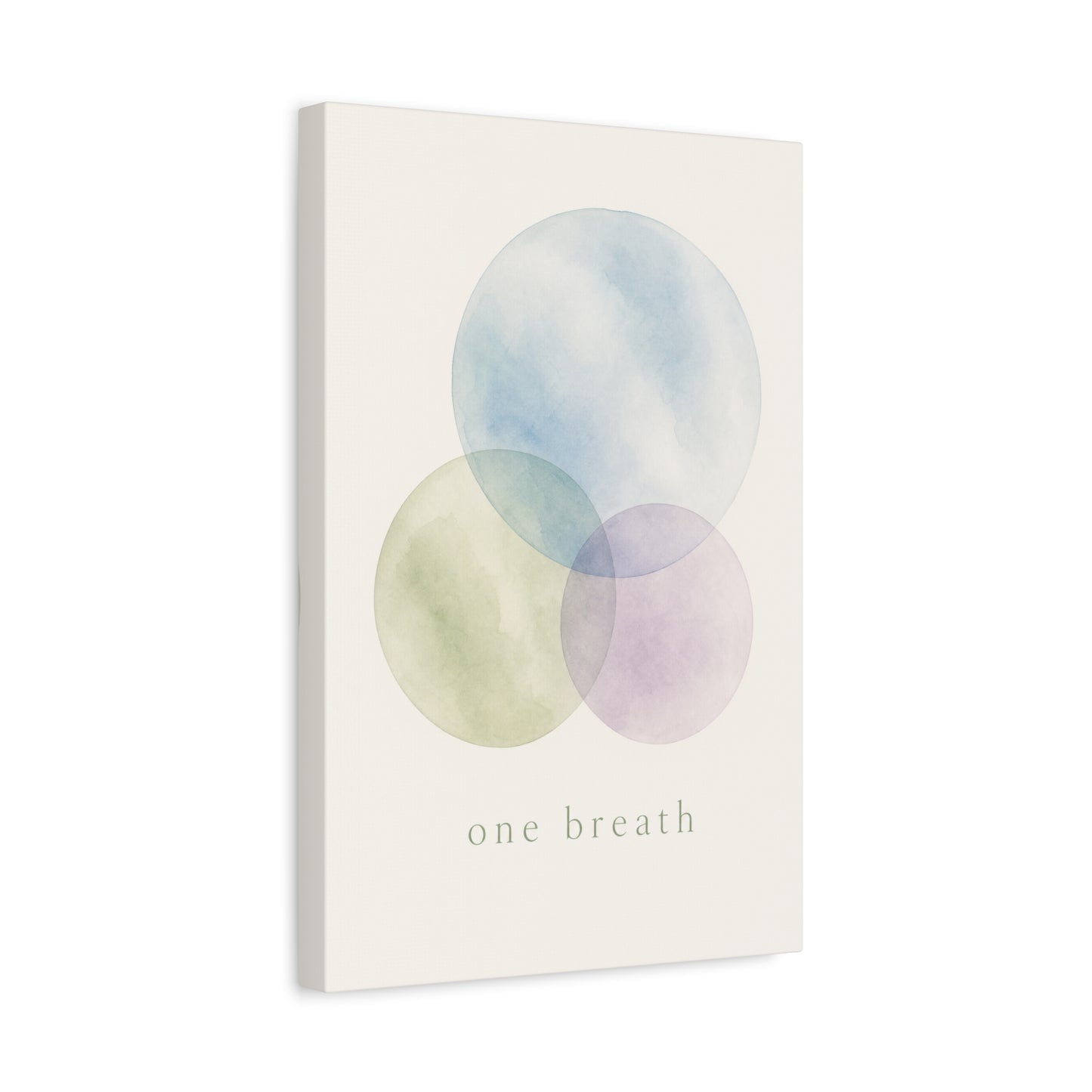 "One Breath" Abstract Canvas Wall Art - Pastel Watercolor Circles, Minimalist Geometric Print - Calming Modern Decor, Bedroom Meditation Space, Living Room Home Decoration - Living Room Wall Decor