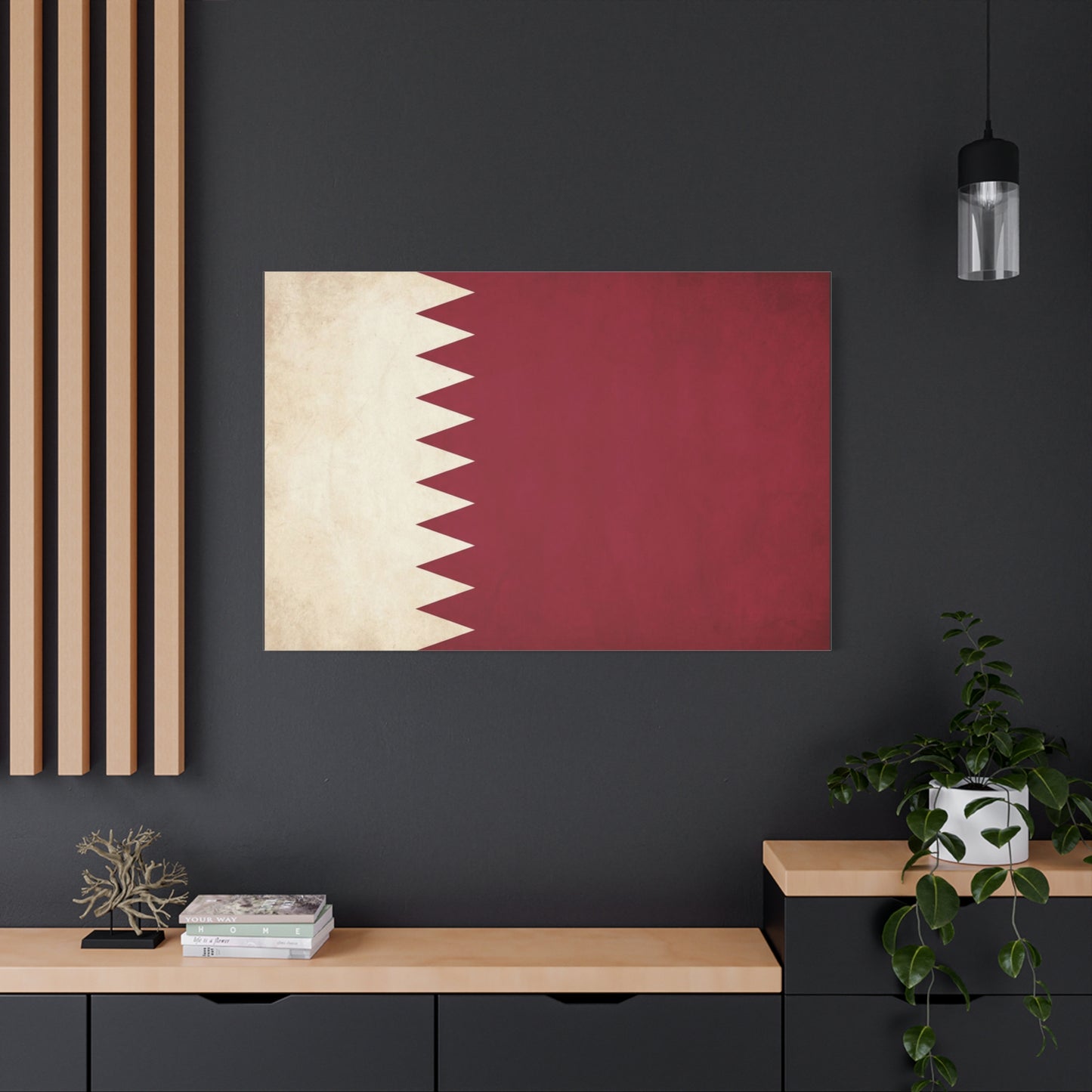 Bahrain Flag Canvas Wall Art - Vintage Red And White National Banner Print - Patriotic Minimalist Decor - Living Room Wall Decor, Office Art - Bedroom Home Decoration - Bedroom Home Decoration
