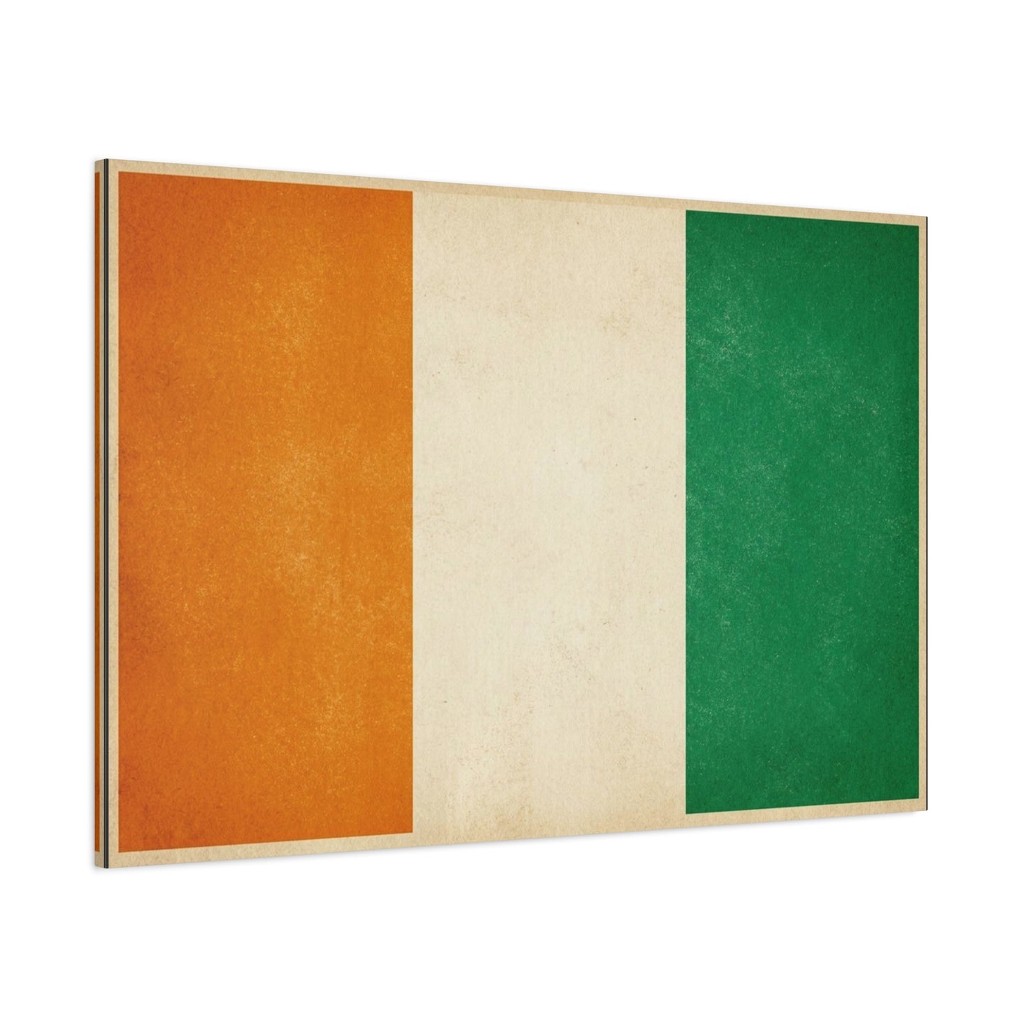 Irish Flag Canvas Wall Art - Vintage Tricolor Ireland Print, Green White Orange Decor - Minimalist Patriotic Artwork - Living Room Wall Decor, Bedroom Home Decoration - Bedroom Home Decoration