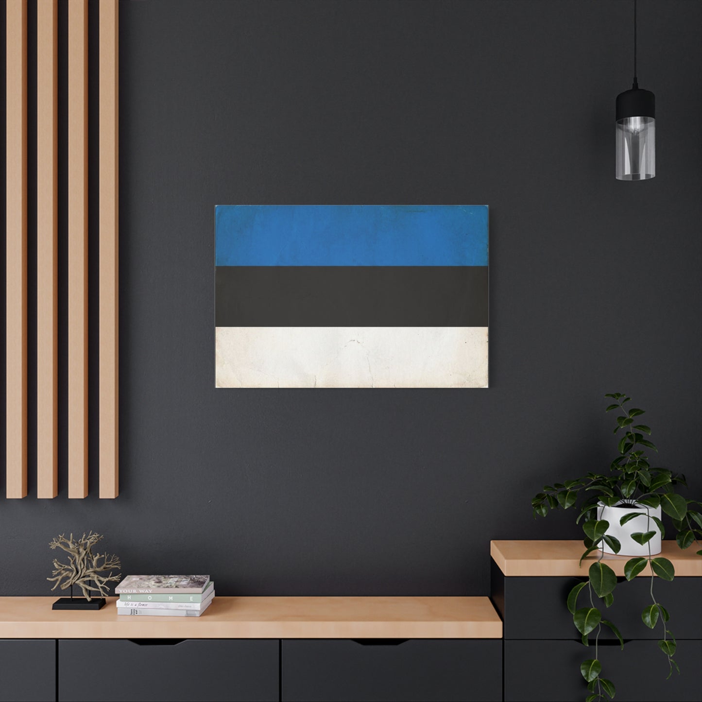 Blue Black White Abstract Canvas Wall Art - Minimalist Color Block Canvas Print - Contemporary Modern Decor - Living Room Home Decoration - Bedroom Home Decoration - Living Room Wall Decor