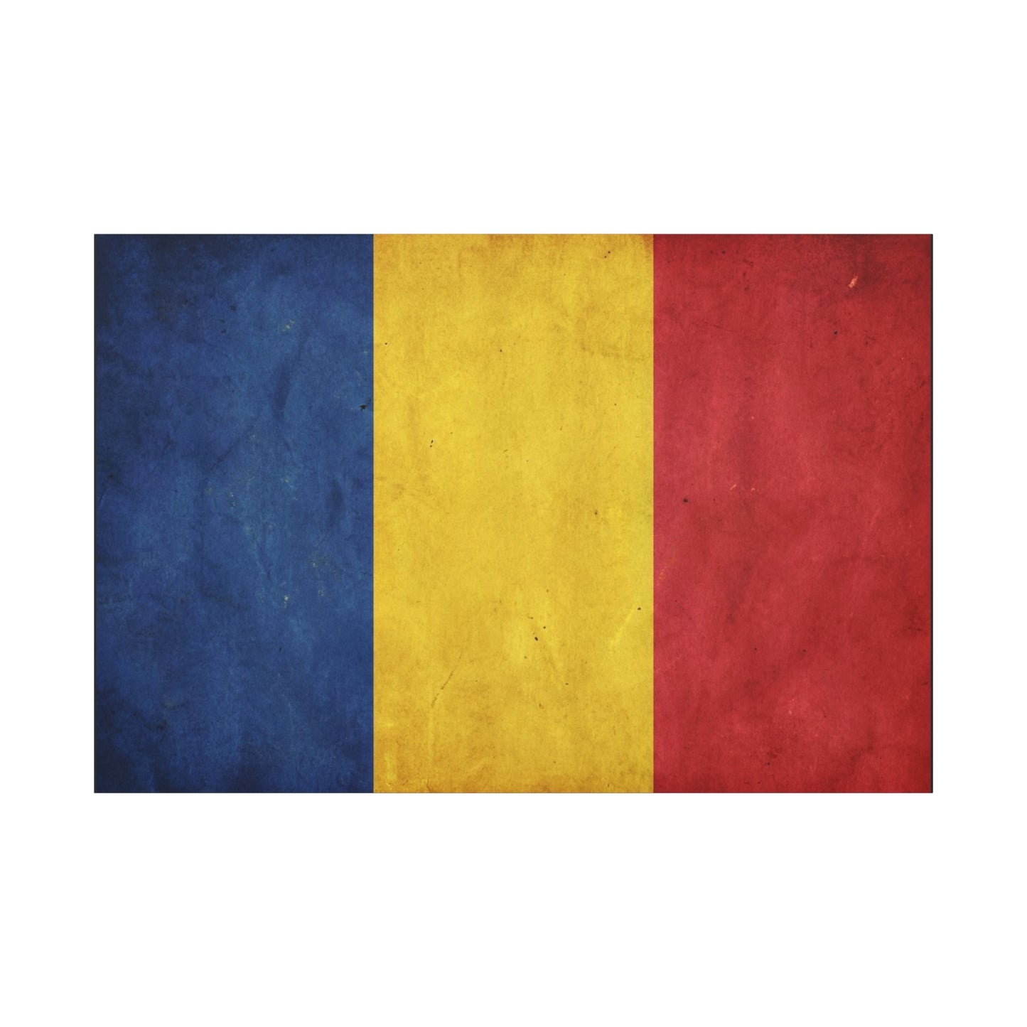 Romania Flag Canvas Wall Art - Vintage Tricolor Country Print, Rustic Patriotic Decor - Textured Cotton Canvas - Living Room Home Decoration, Office Accent - Living Room Wall Decor - Ready to Hang