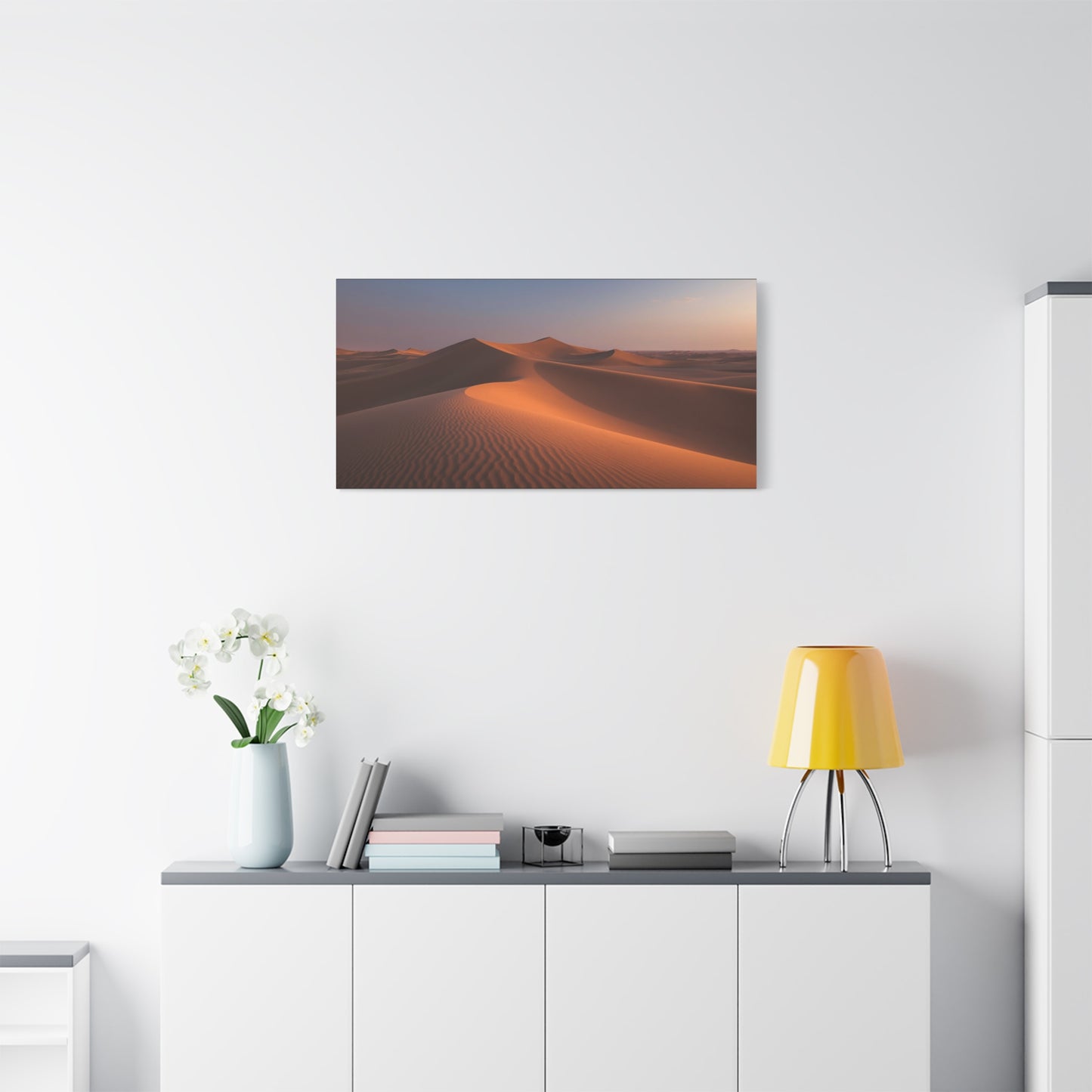 Desert Sand Dunes Canvas Wall Art - Golden Sunset Landscape Art Print - Serene Matte Cotton Decor - Living Room Wall Decor, Bedroom Home Decoration, Office Art - Bedroom Home Decoration