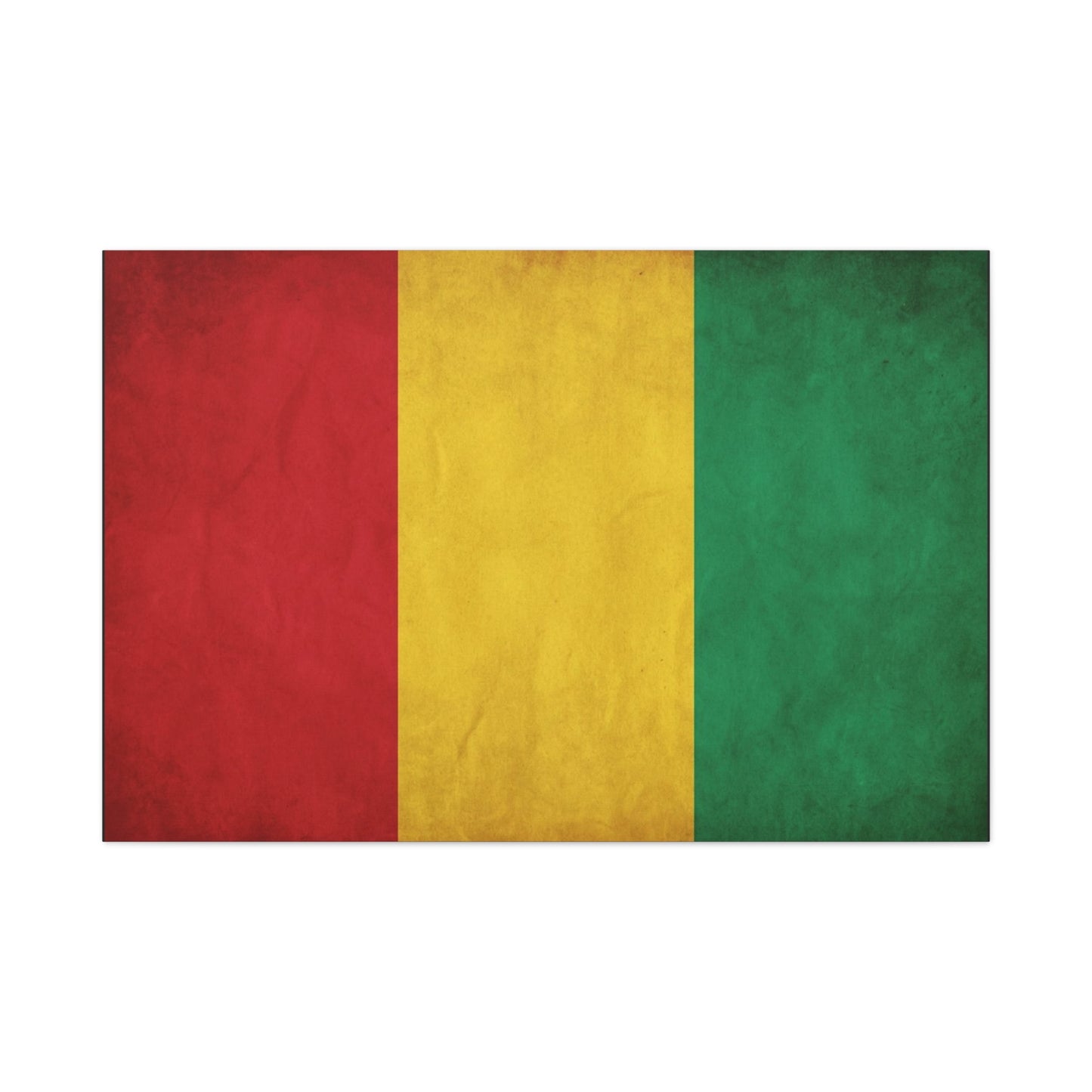 Guinea Flag Canvas Wall Art - Red Yellow Green Tricolor National Print - Vintage Textured Cotton Look - Pan African Style - Living Room Wall Decor - Bedroom Home Decoration - Bedroom Home Decoration