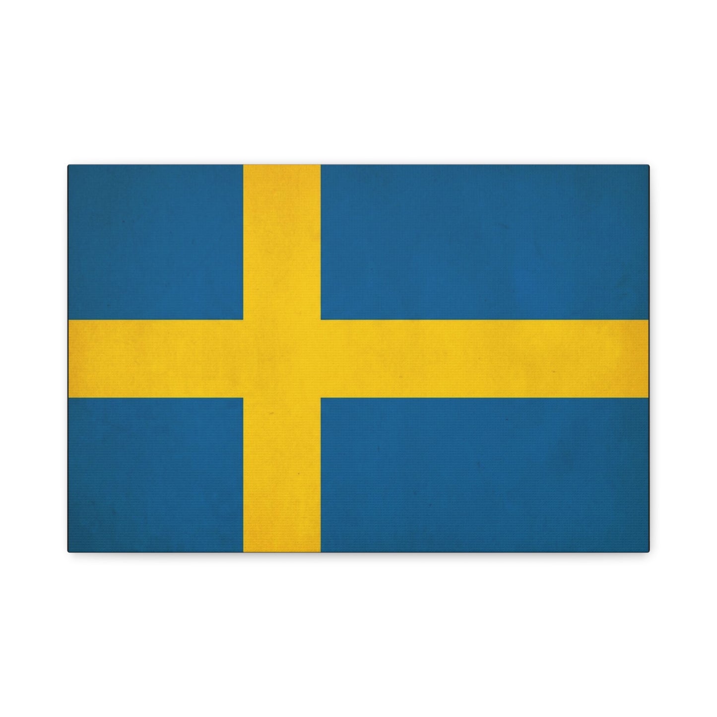 Sweden Flag Canvas Wall Art - Swedish National Flag Print, Blue Yellow Nordic Cross Decor - Minimalist Scandinavian Style - Living Room Wall Decor - Bedroom Home Decoration - Bedroom Home Decoration