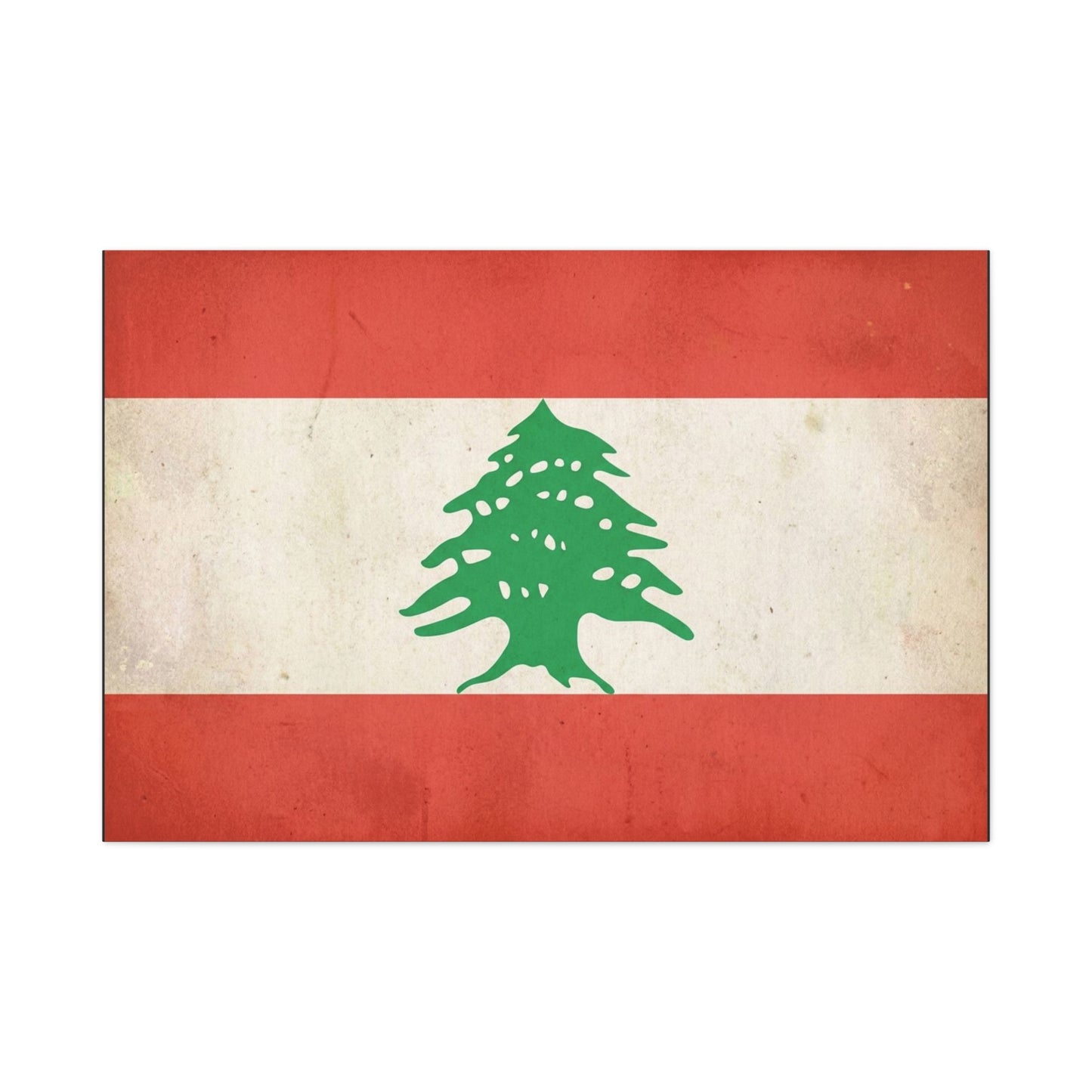 Lebanon Flag Canvas Wall Art - Vintage Cedar Tree Patriotic Print, Distressed Red White Green Artwork - Traditional Style, Living Room Wall Decor, Bedroom Home Decoration - Bedroom Home Decoration