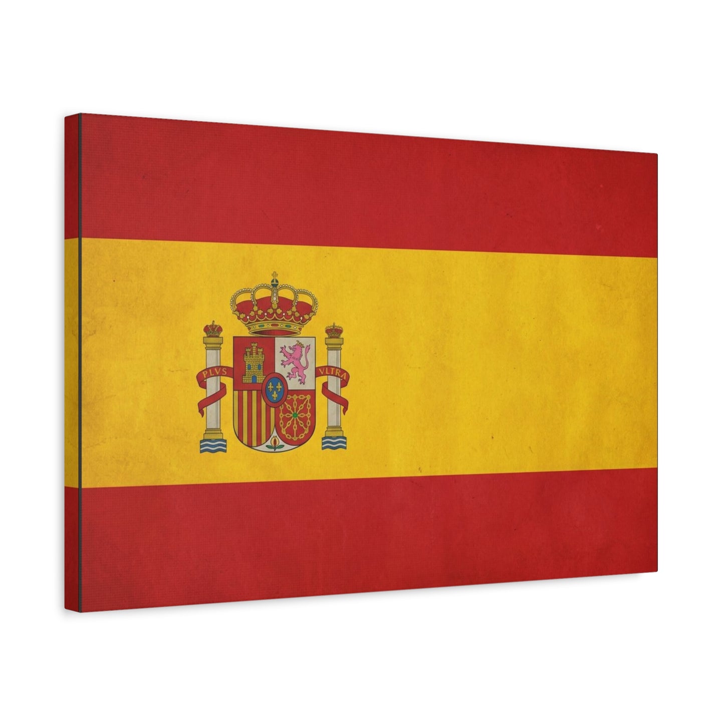 Spain Flag Canvas Wall Art - Spanish Coat Of Arms Print, Vintage Patriotic Decor - Textured Cotton Look, Traditional Style - Living Room Home Decoration - Living Room Wall Decor - Ready to Hang