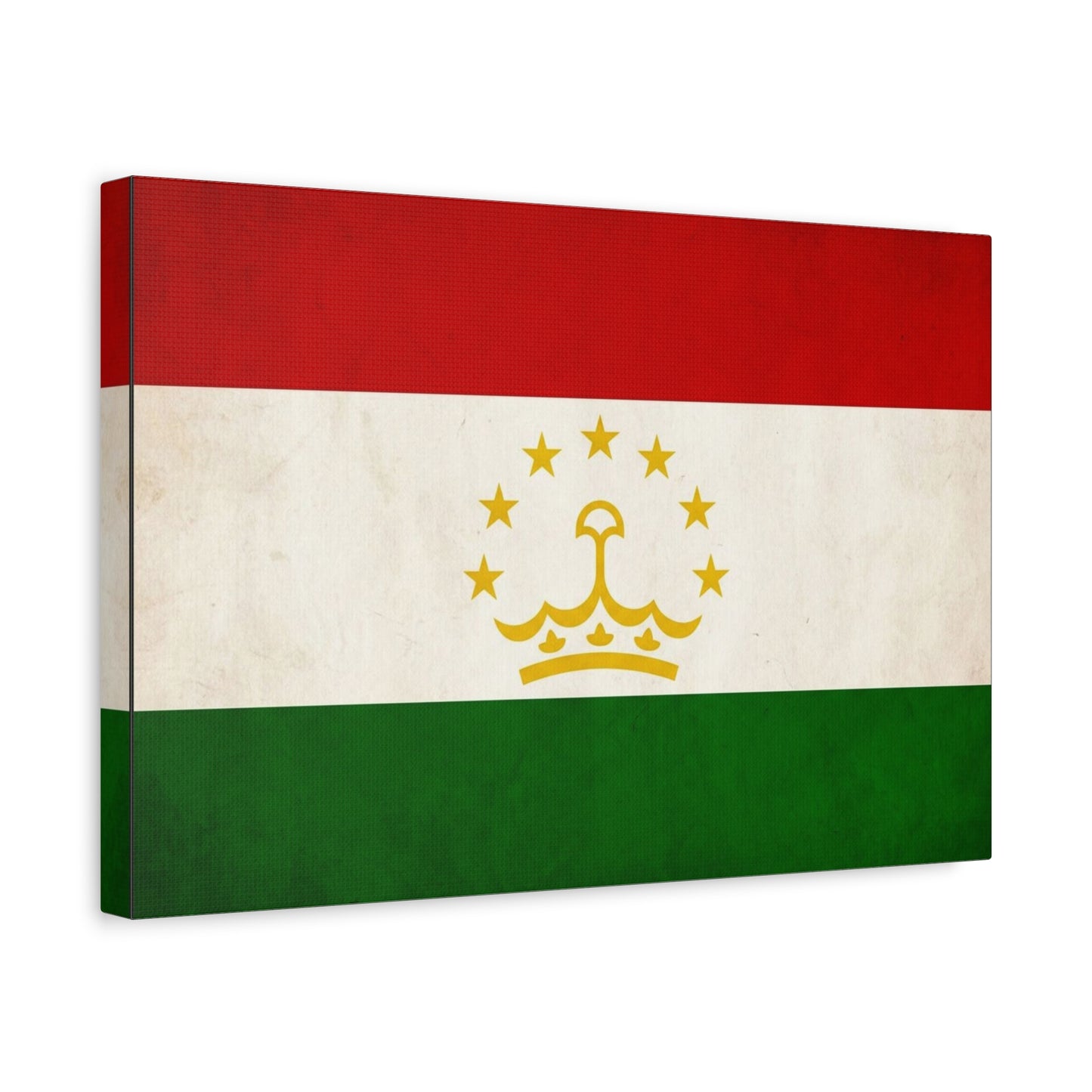 Tajikistan Flag Canvas Wall Art - Vintage Country Flag Print, Red White Green Banner With Crown And Stars - Patriotic Decor - Living Room Wall Decor, Bedroom Home Decoration - Bedroom Home Decoration