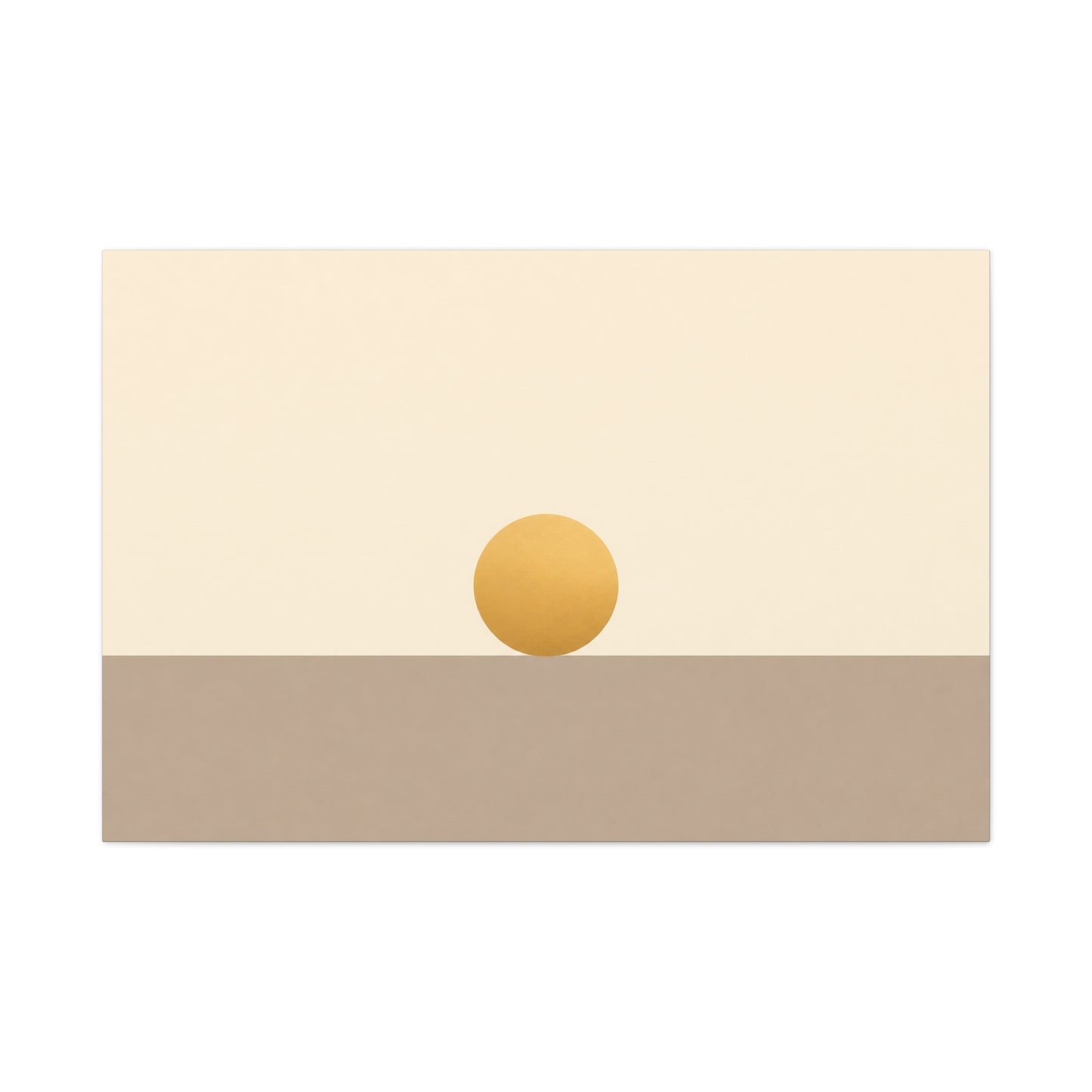 Minimalist Sun Horizon Canvas Wall Art - Abstract Geometric Desert Landscape Print - Neutral Beige And Gold - Contemporary Living Room Decor, Bedroom Home Decoration, Office Accent - Office Wall Art