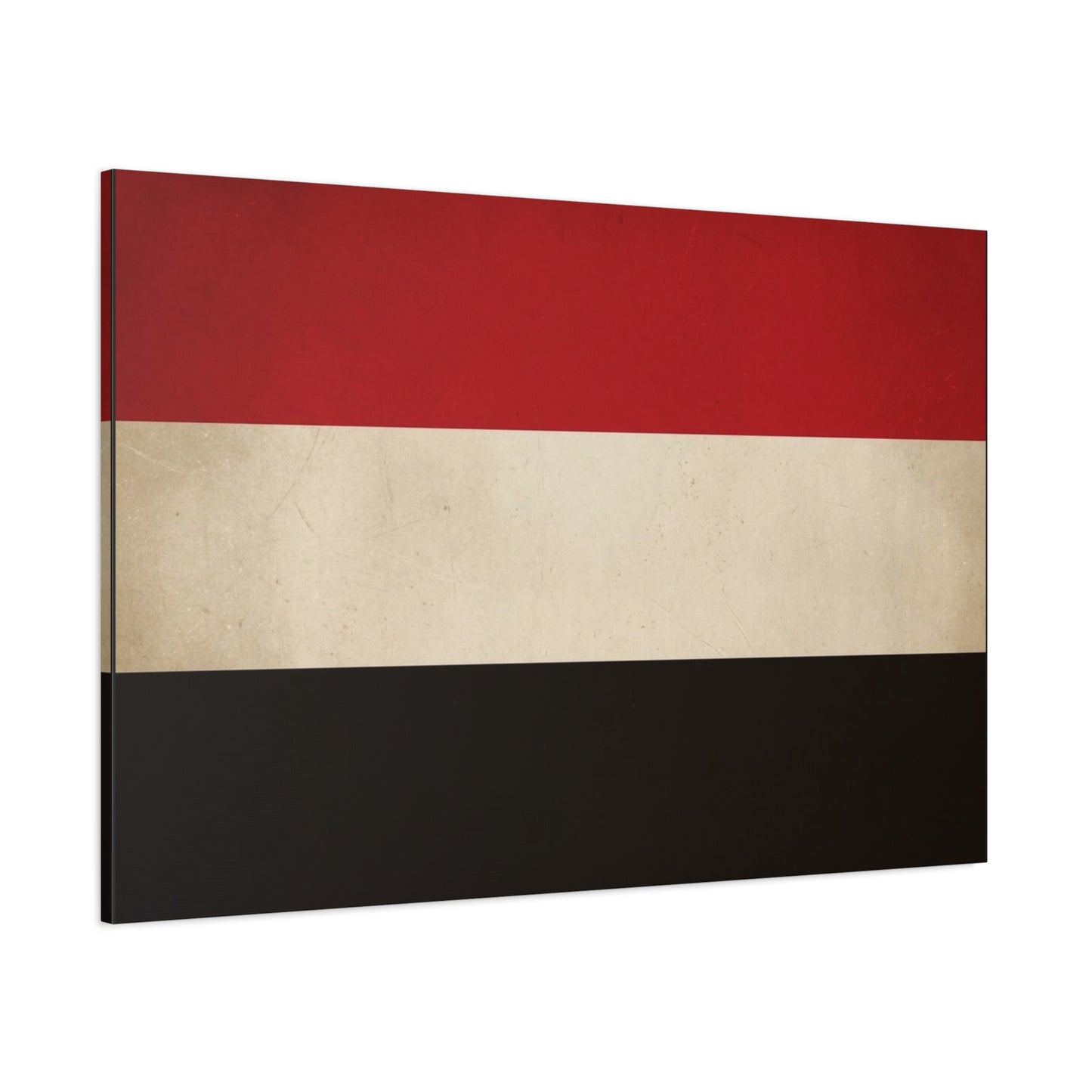 Yemen Flag Canvas Wall Art - Red White Black Horizontal Banner Print - Minimalist Patriotic Artwork - Contemporary Wall Decor For Living Room Bedroom Office Display - Bedroom Home Decoration