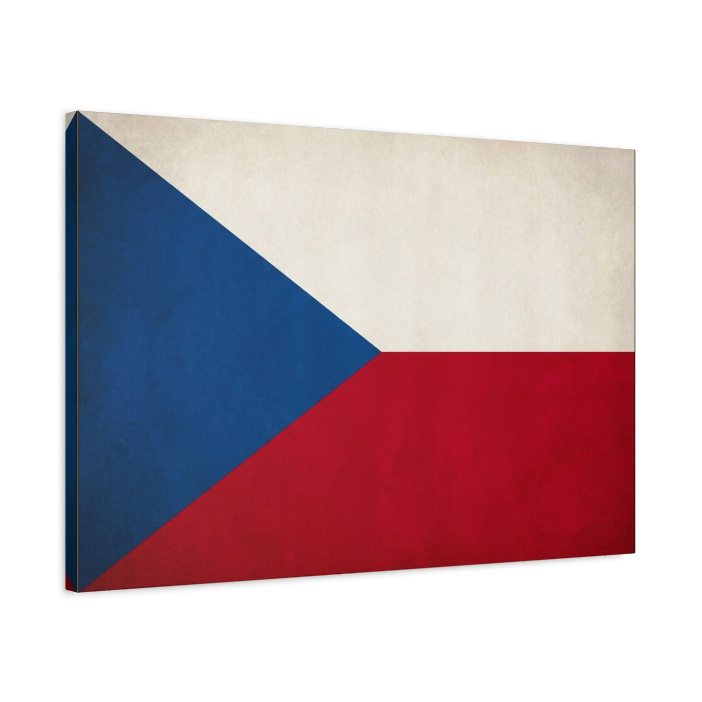 Czech Republic Flag Canvas Wall Art - Czech Flag Print, Vintage Patriotic Decor - Minimalist Tricolor Design - Living Room Home Decoration, Office Wall Accent - Bedroom Home Decoration - Ready to Hang
