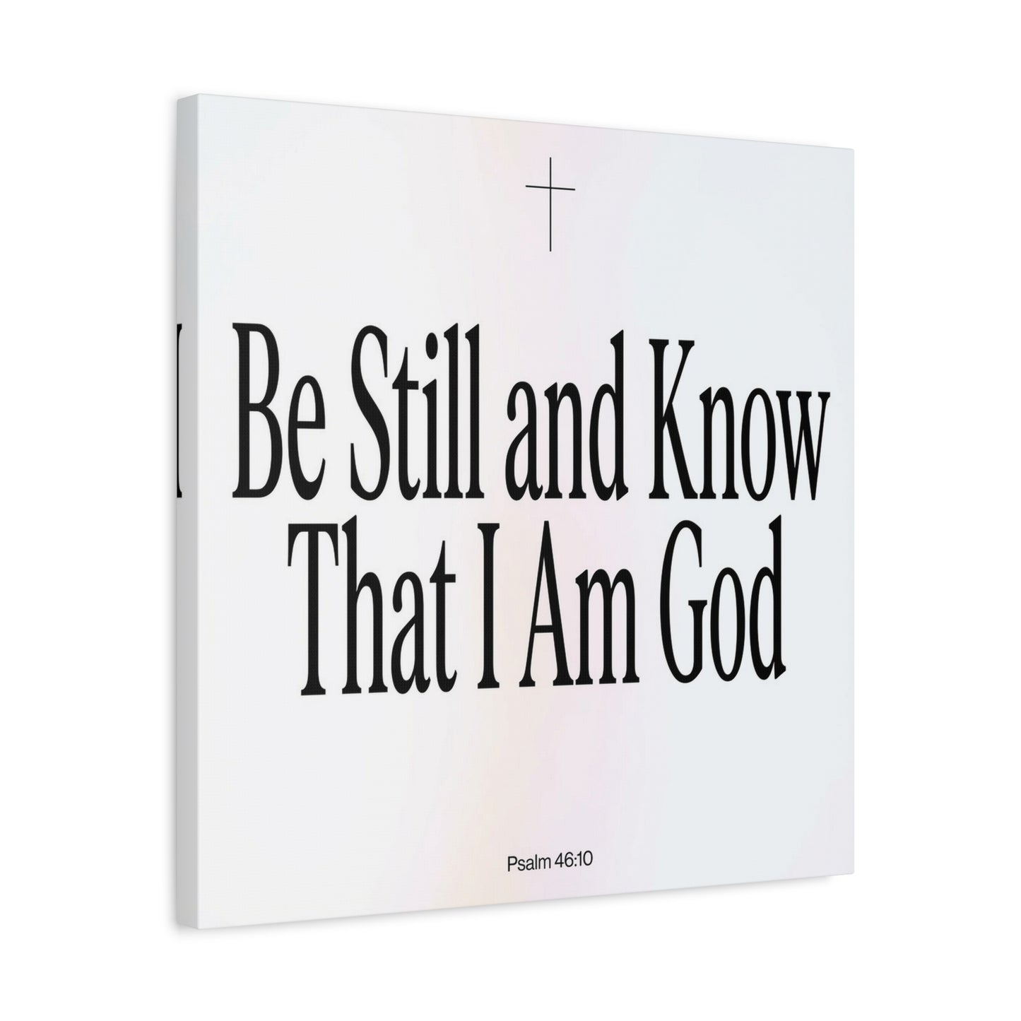 "Be Still And Know That I Am God" Canvas Wall Art - Psalm 46:10 Christian Bible Verse Scripture Print - Minimalist Black White Cross Decor - Bedroom Living Room Home Office Wall Hanging