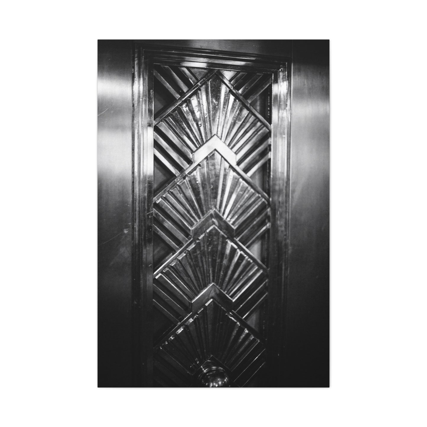 Art Deco Door Art Print Canvas Print - Geometric Black And White Architectural Panel - Monochrome Modern Interior Picture - Hallway Decor, Home Office Accent, Minimalist Design - Office Wall Art