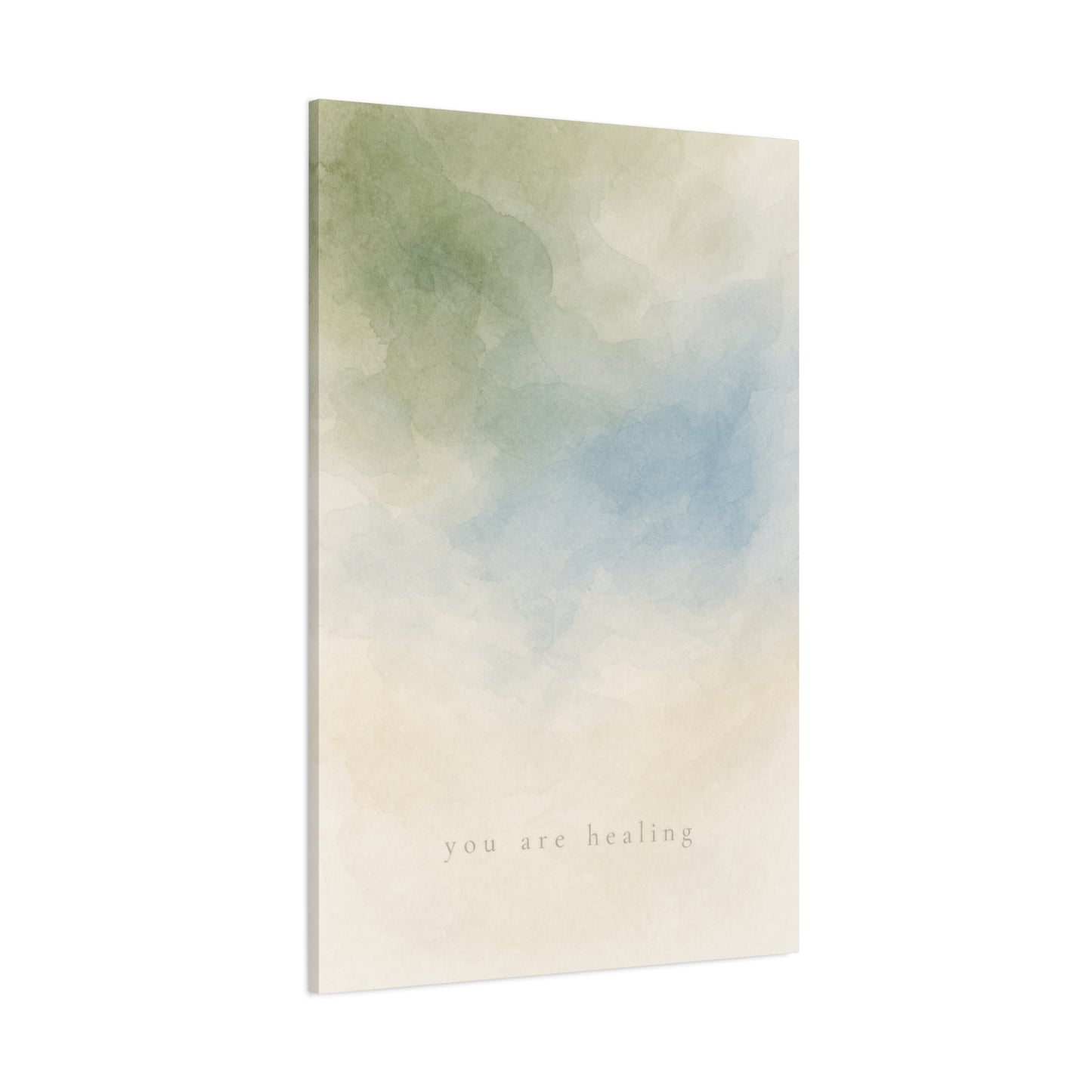 "You Are calming" Abstract Canvas Wall Art - Soft Blue Green Watercolor Quote Print - Minimalist Calm Style - Bedroom Wall Decor, Meditation Space, Living Room Home Decoration - Modern Farmhouse Style