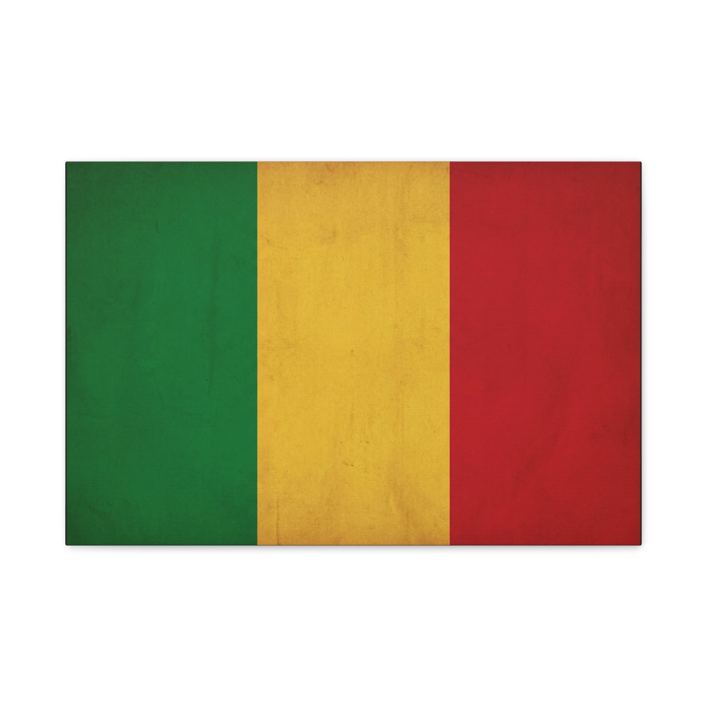 Mali Flag Canvas Wall Art - Green Yellow Red Tricolor National Flag Print - Vintage Textured Cotton Look - Pan African Style, Living Room Wall Decor, Bedroom Home Decoration - Bedroom Home Decoration