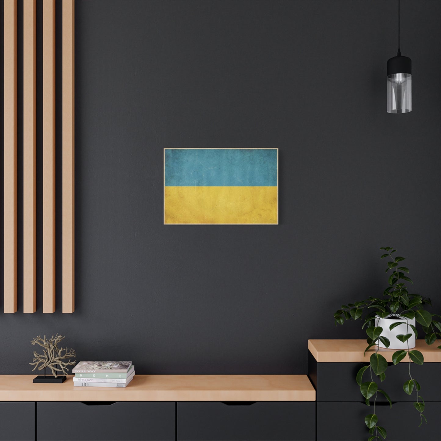 Ukraine Flag Canvas Wall Art - Blue And Yellow Distressed Country Print - Vintage Patriotic Decor, Matte Canvas Print - Living Room Wall Decor, Office Art - Bedroom Home Decoration - Ready to Hang
